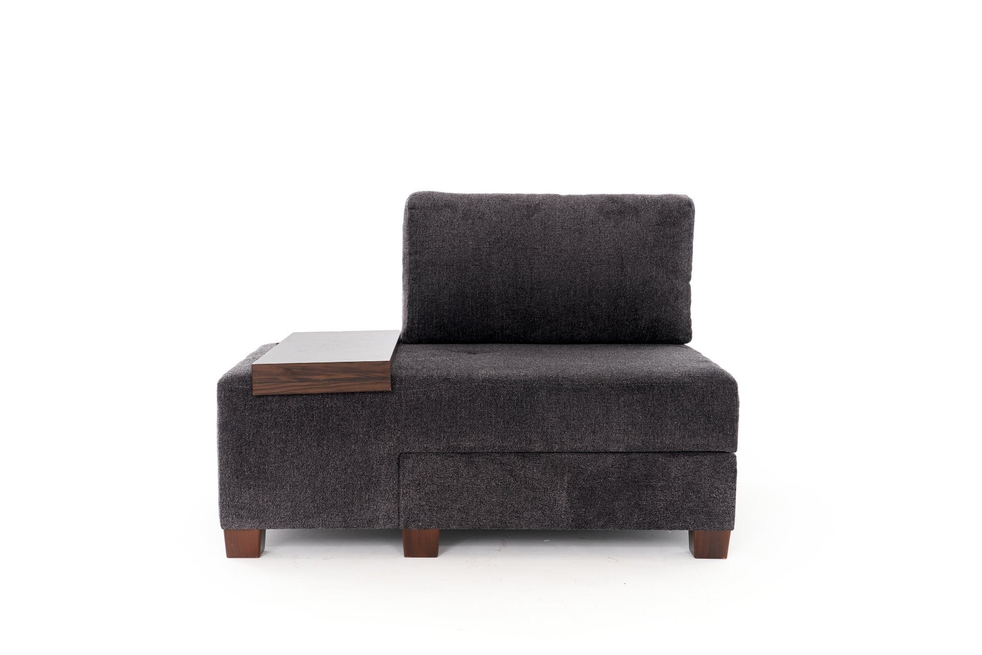 Perenna Chenille Vänster - Antracit 1-sits soff-säng