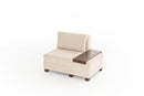 Perenna Chenille Höger - Crème 1-sits soff-säng
