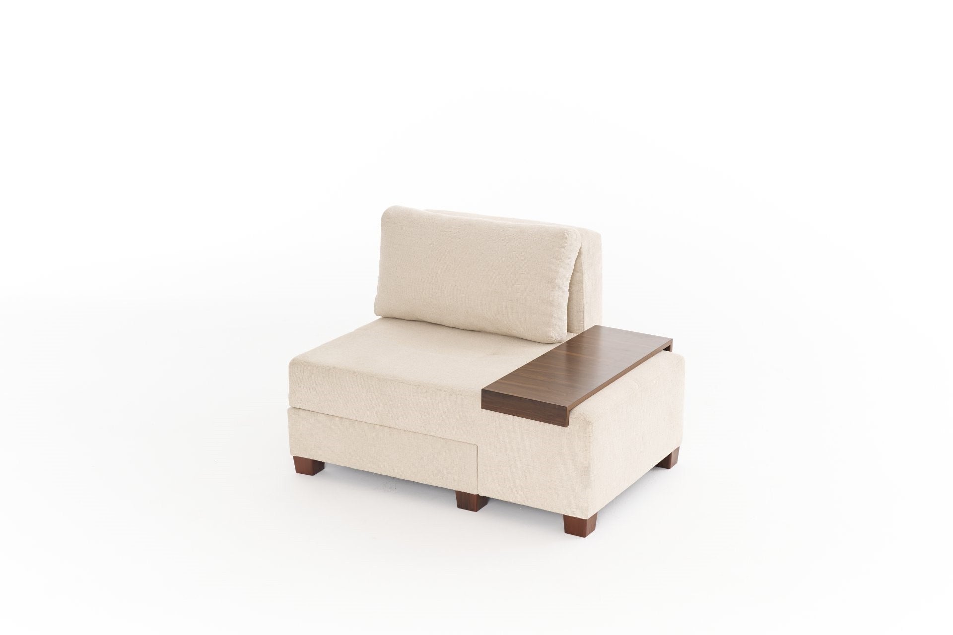 Perenna Chenille Höger - Crème 1-sits soff-säng