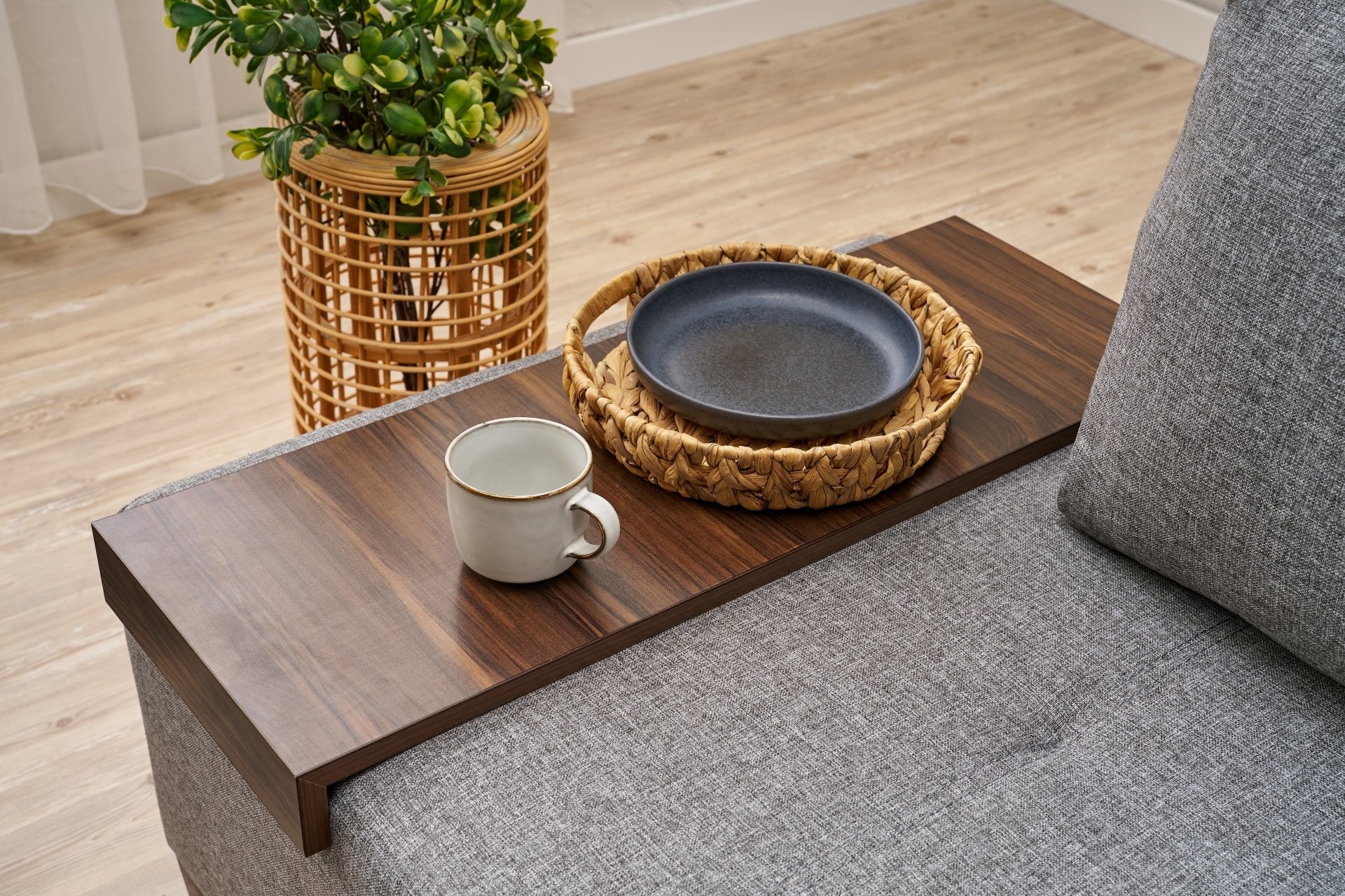 Perenna Linne Vänster - Grå 1-sits Sängsoffa