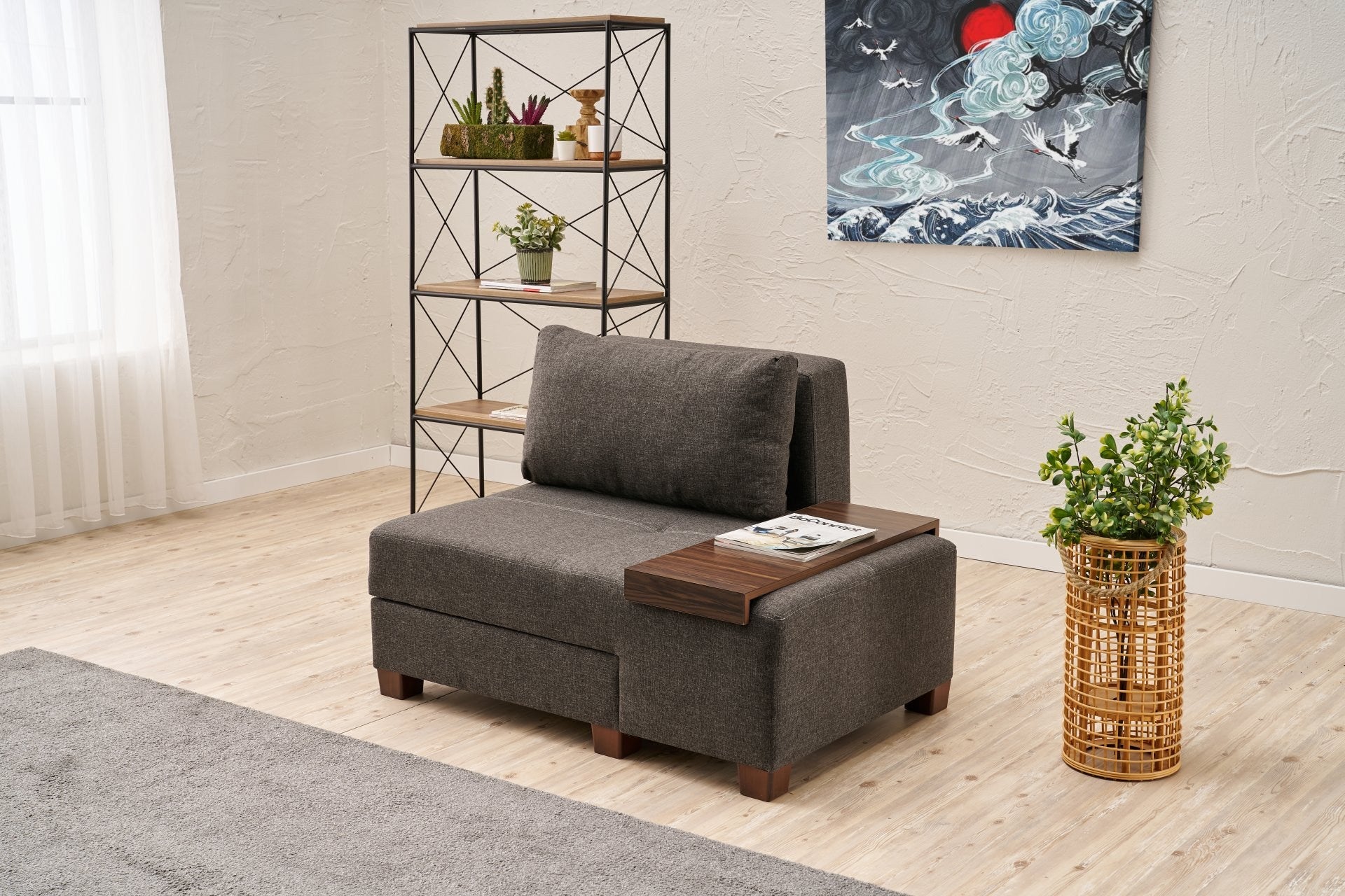 Perenna Linne Höger - Antracit 1-sits Sängsoffa