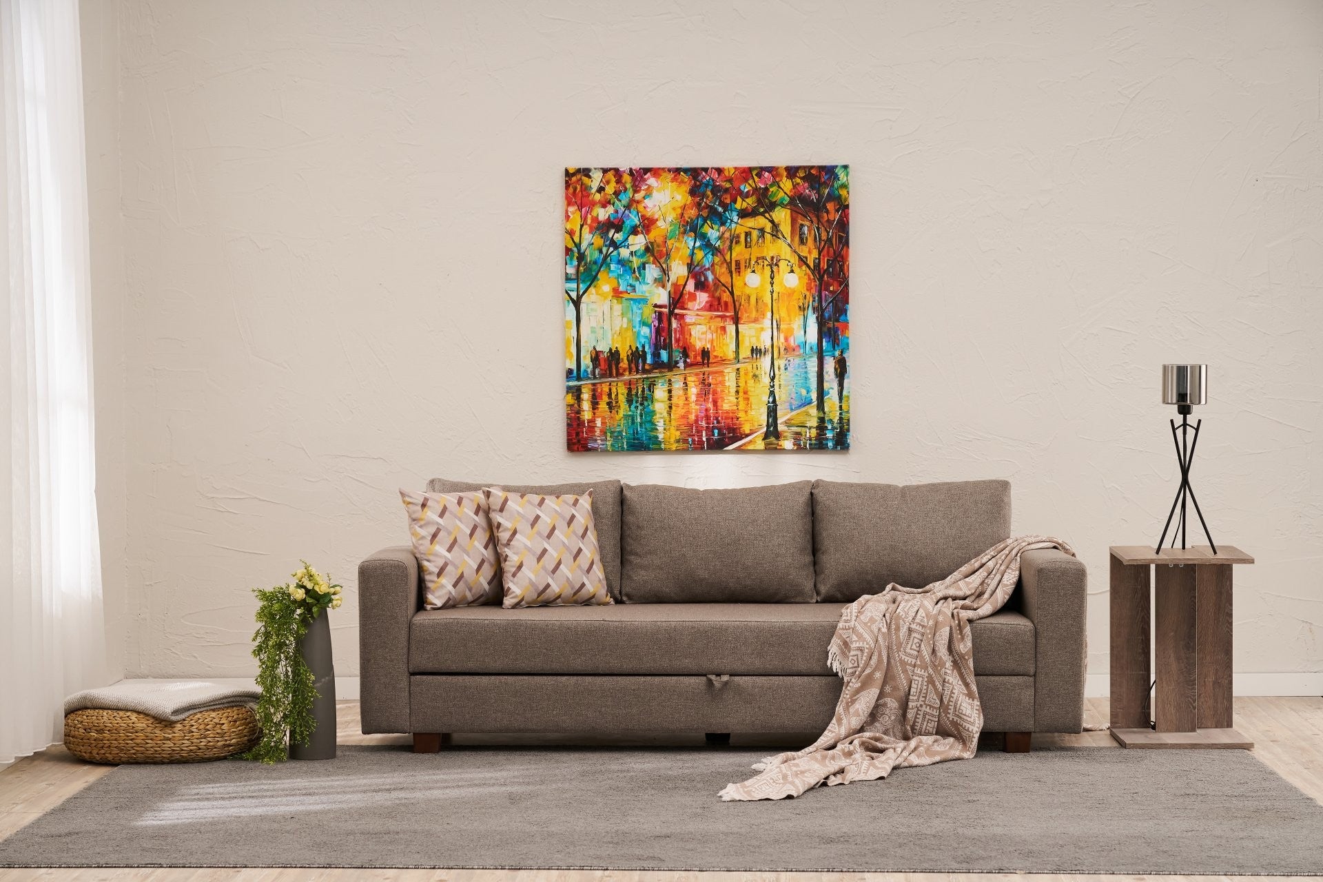 Aly Arzilla - Brun 3-sits Soffbed