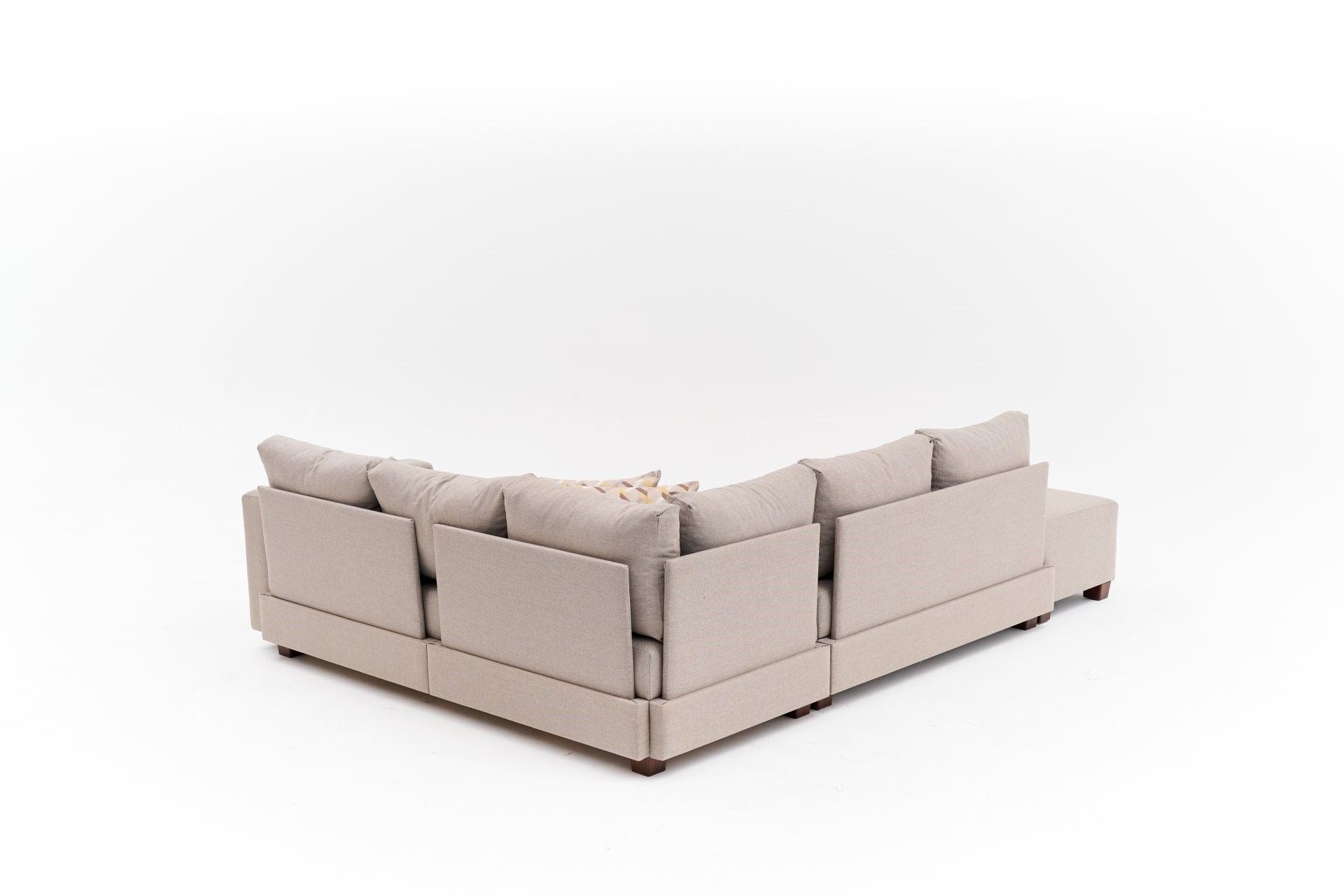 Aly Left - Beige Hörnsoffa-Säng