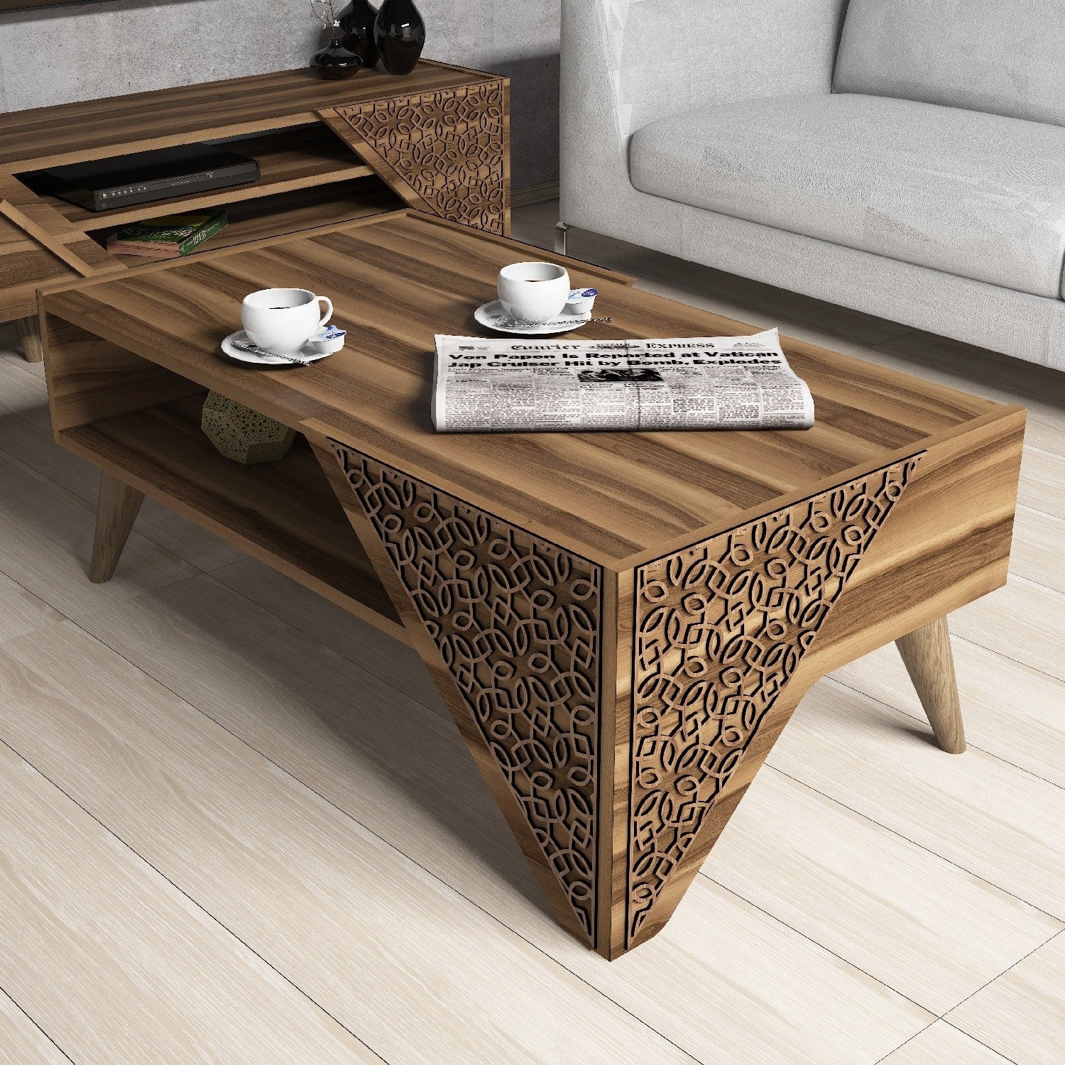 Beril - Valnöt Kaffe Bord