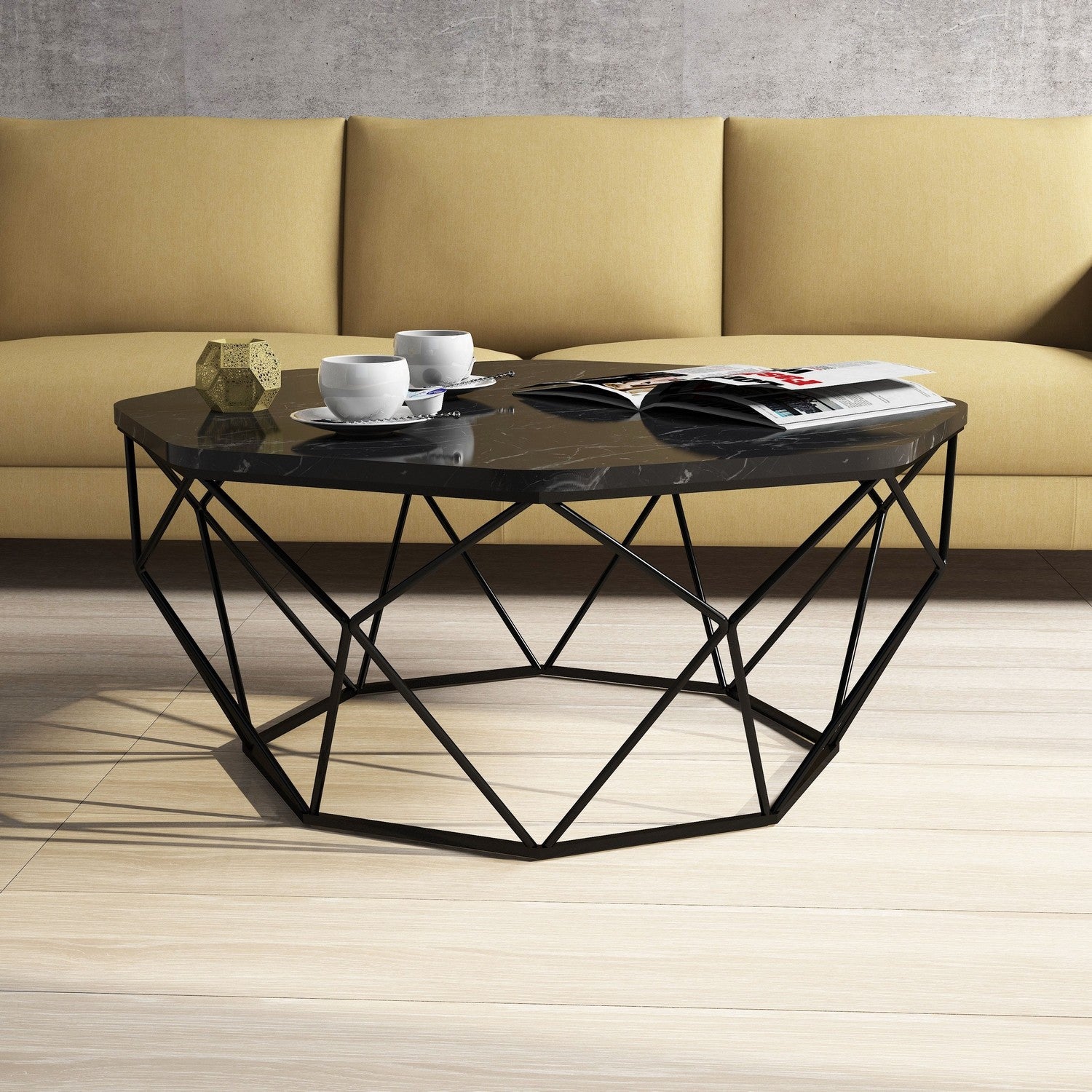 Diamond - Svart marmor kaffebord