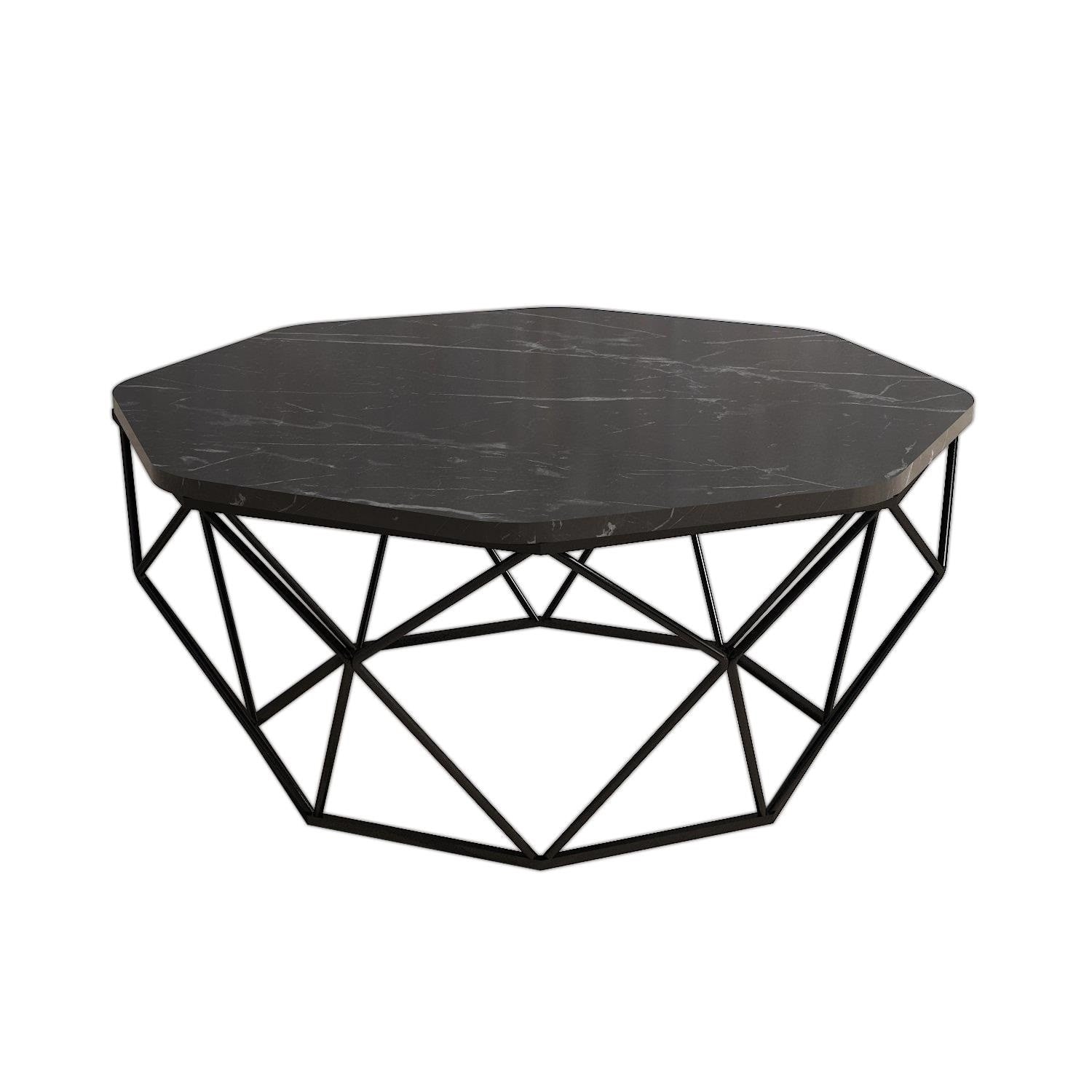Diamond - Svart marmor kaffebord