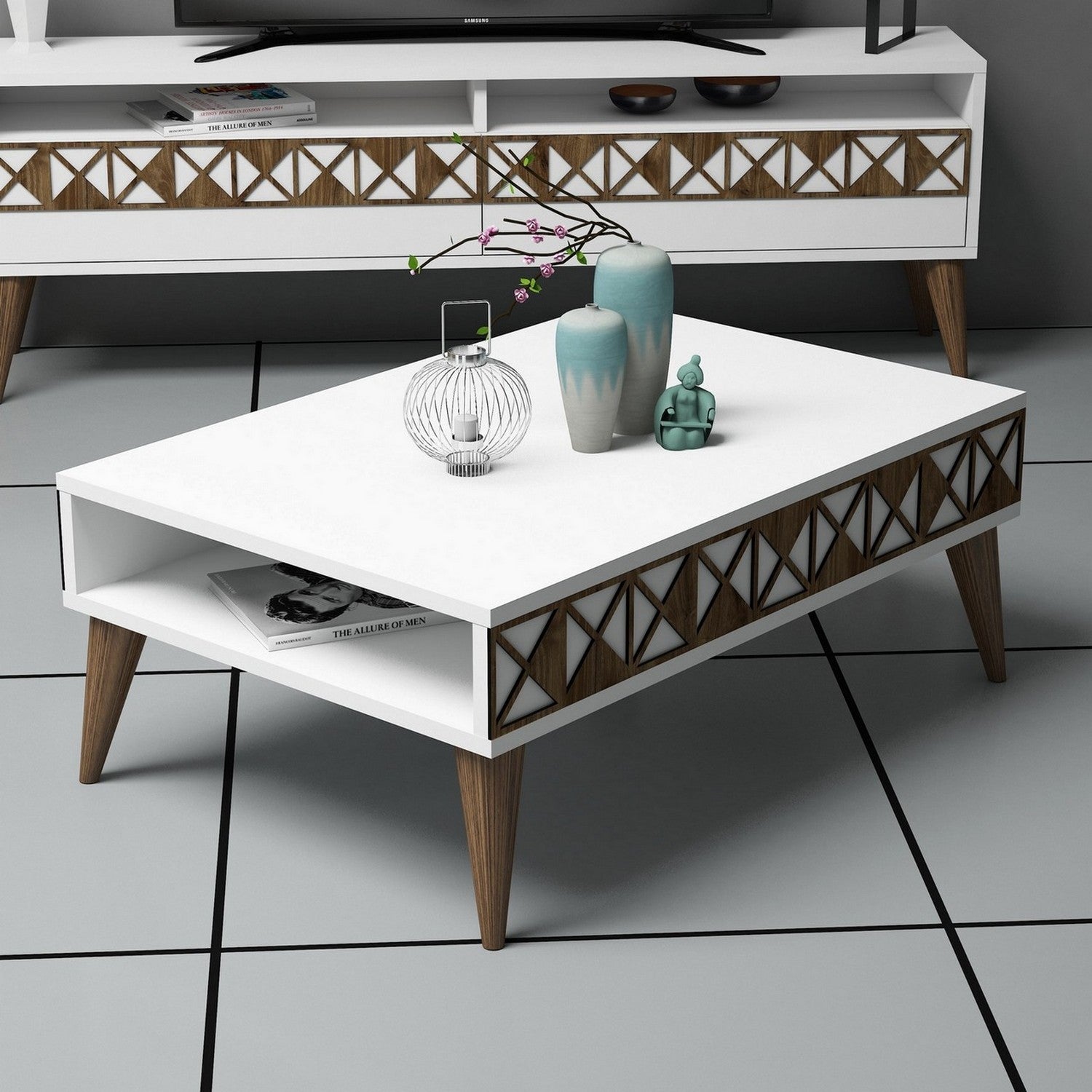 Line - Vit Kaffe Bord