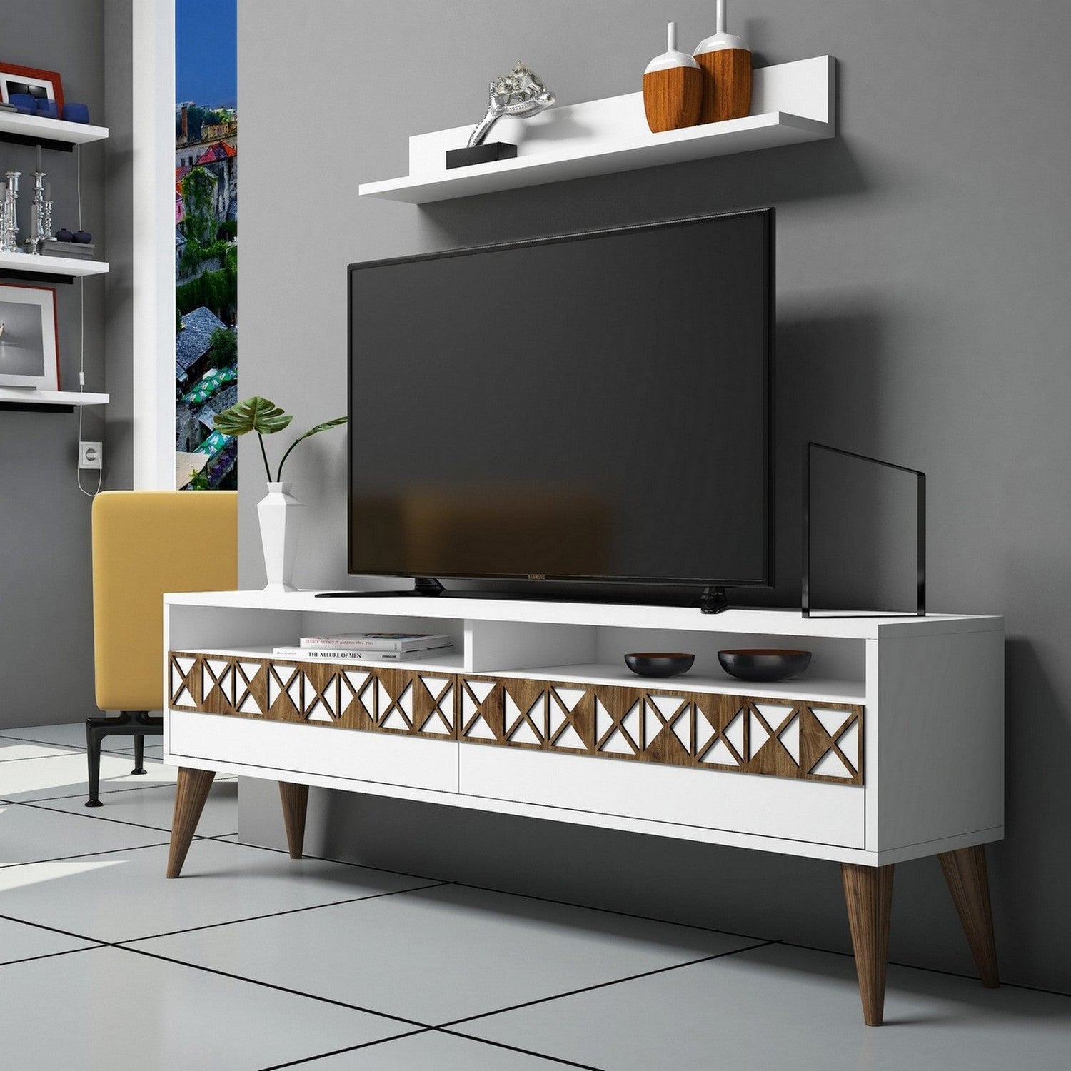 Line - Vit TV-enhet