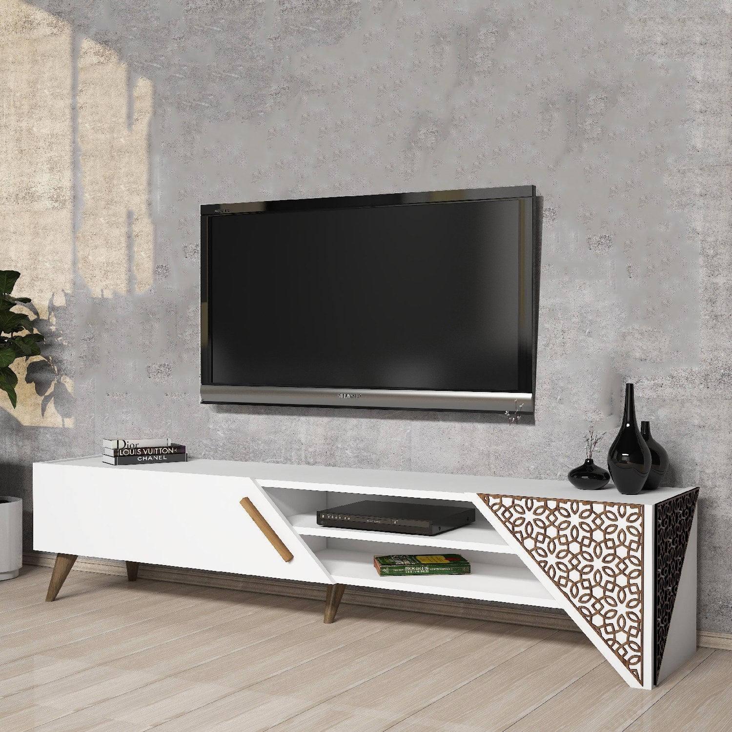 Beril 2 - Vit TV-enhet