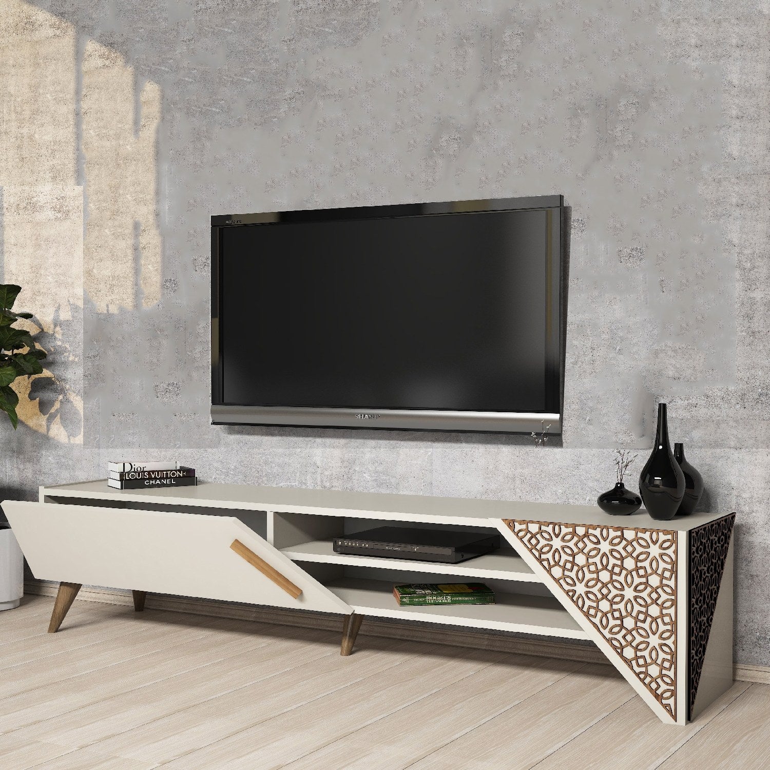Beril 2 - Grädde TV-enhet
