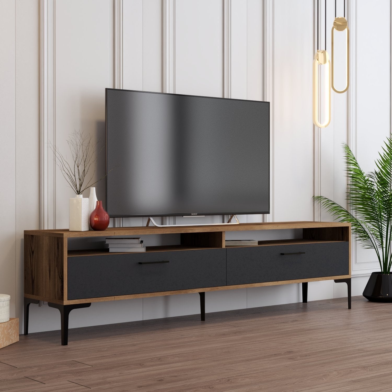 Istanbul 2 - Valnöt Anthracite TV-enhet