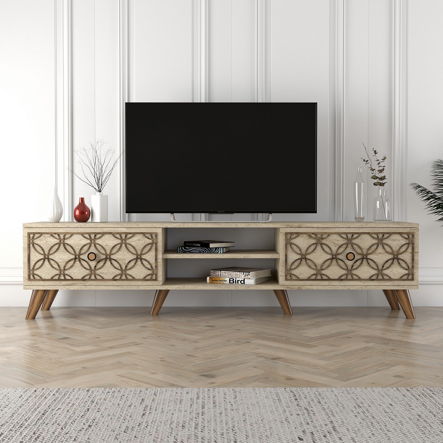 Class - Travertin TV-Bänk