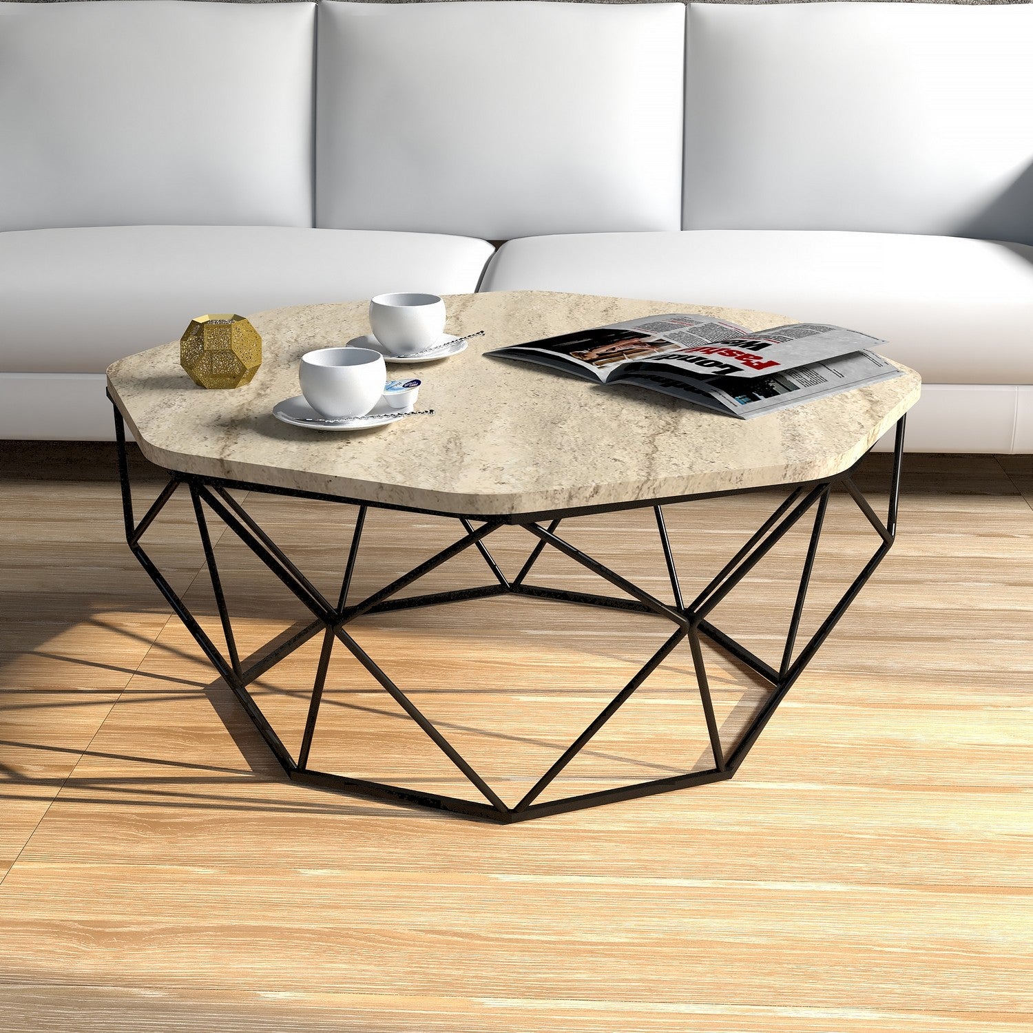 Diamond - Travertin kaffebord