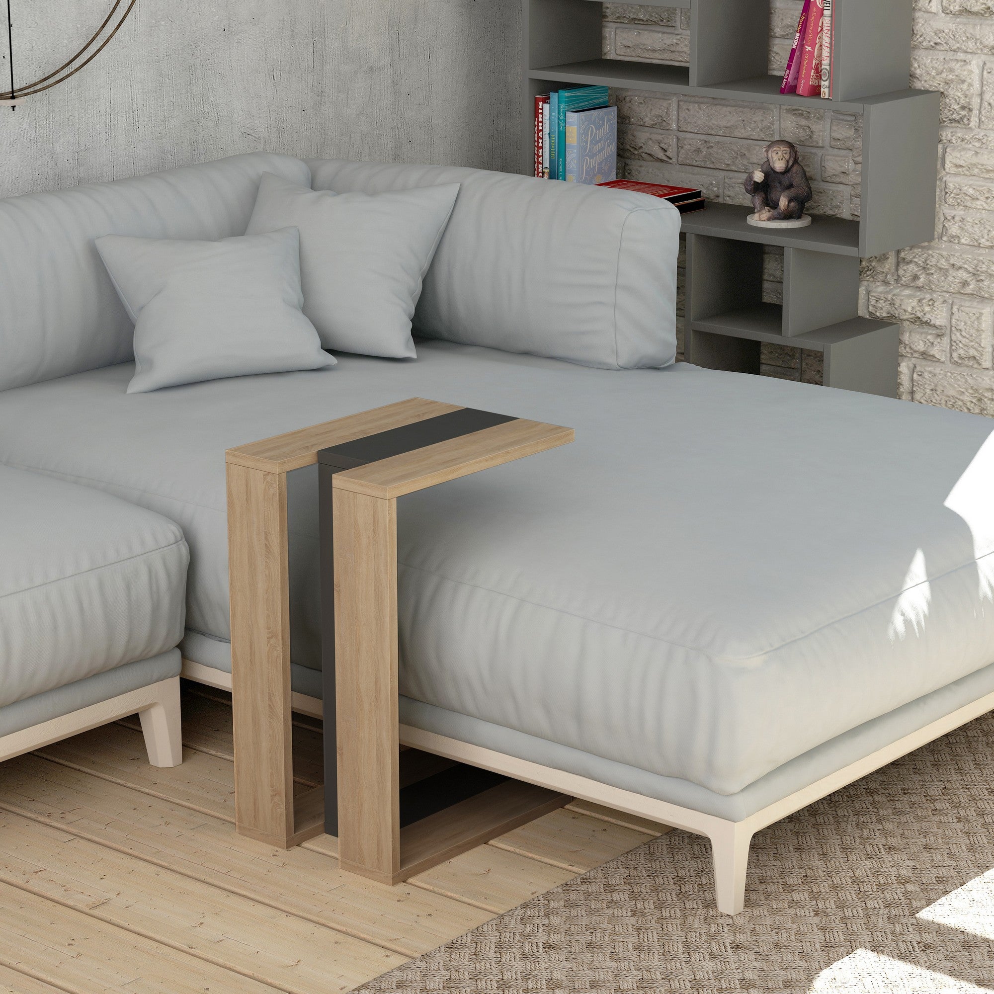 Muju - Ek, Antracit, Ek Side Table
