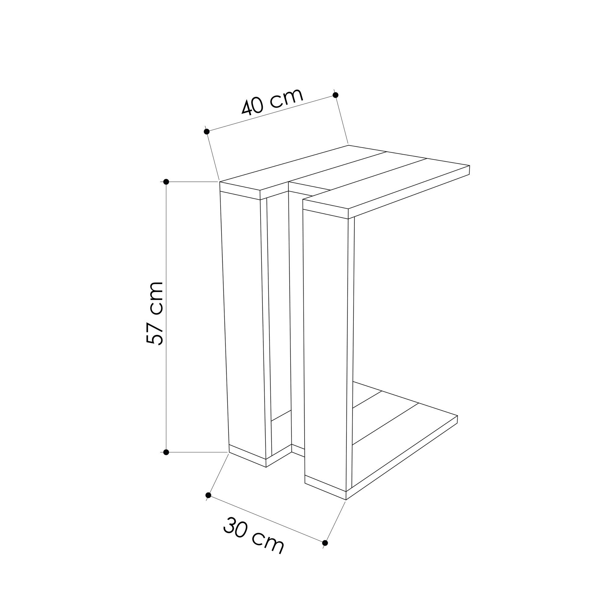 Muju - Ek, Antracit, Ek Side Table