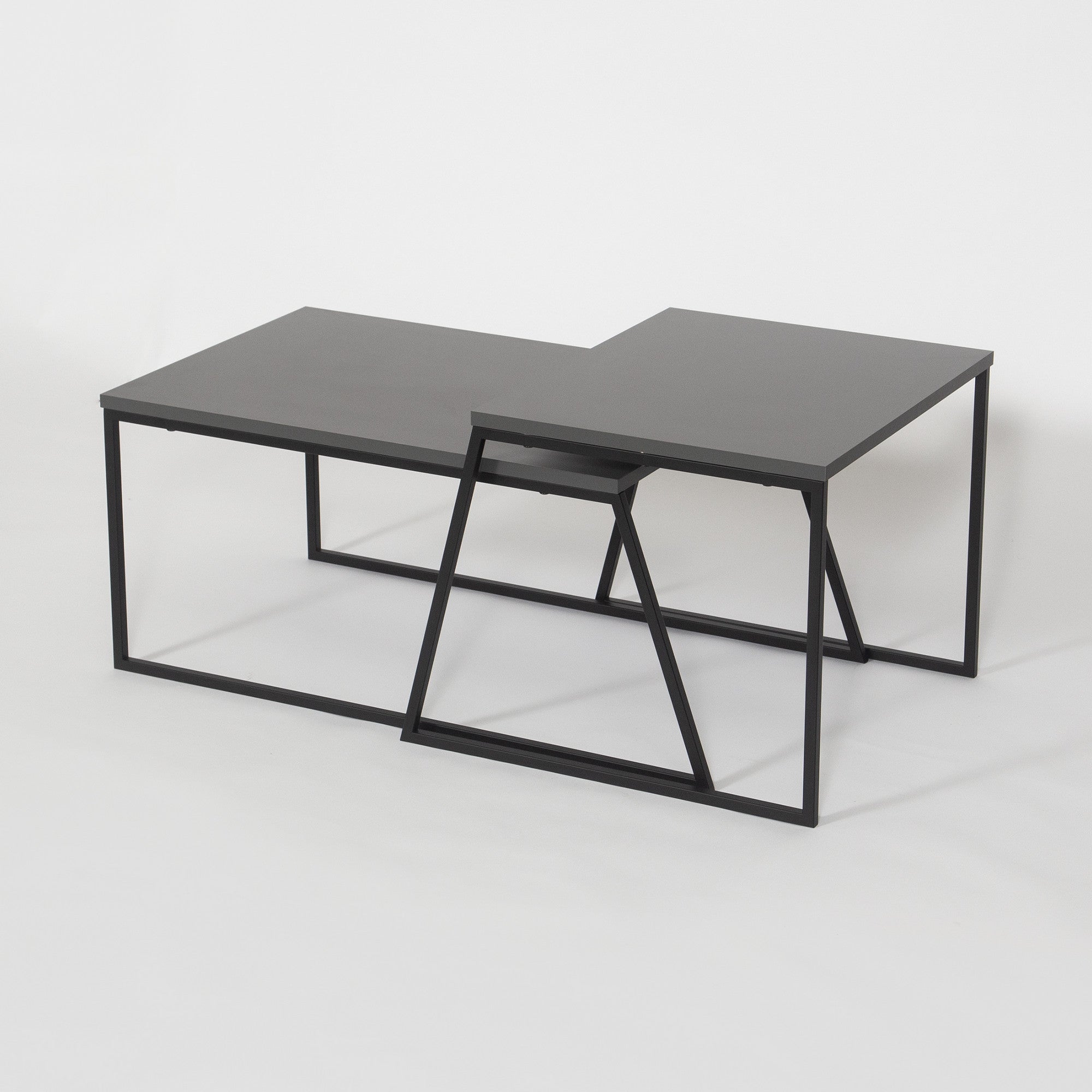 Pal Orta Sehpa - Antracit Kaffeebord Set