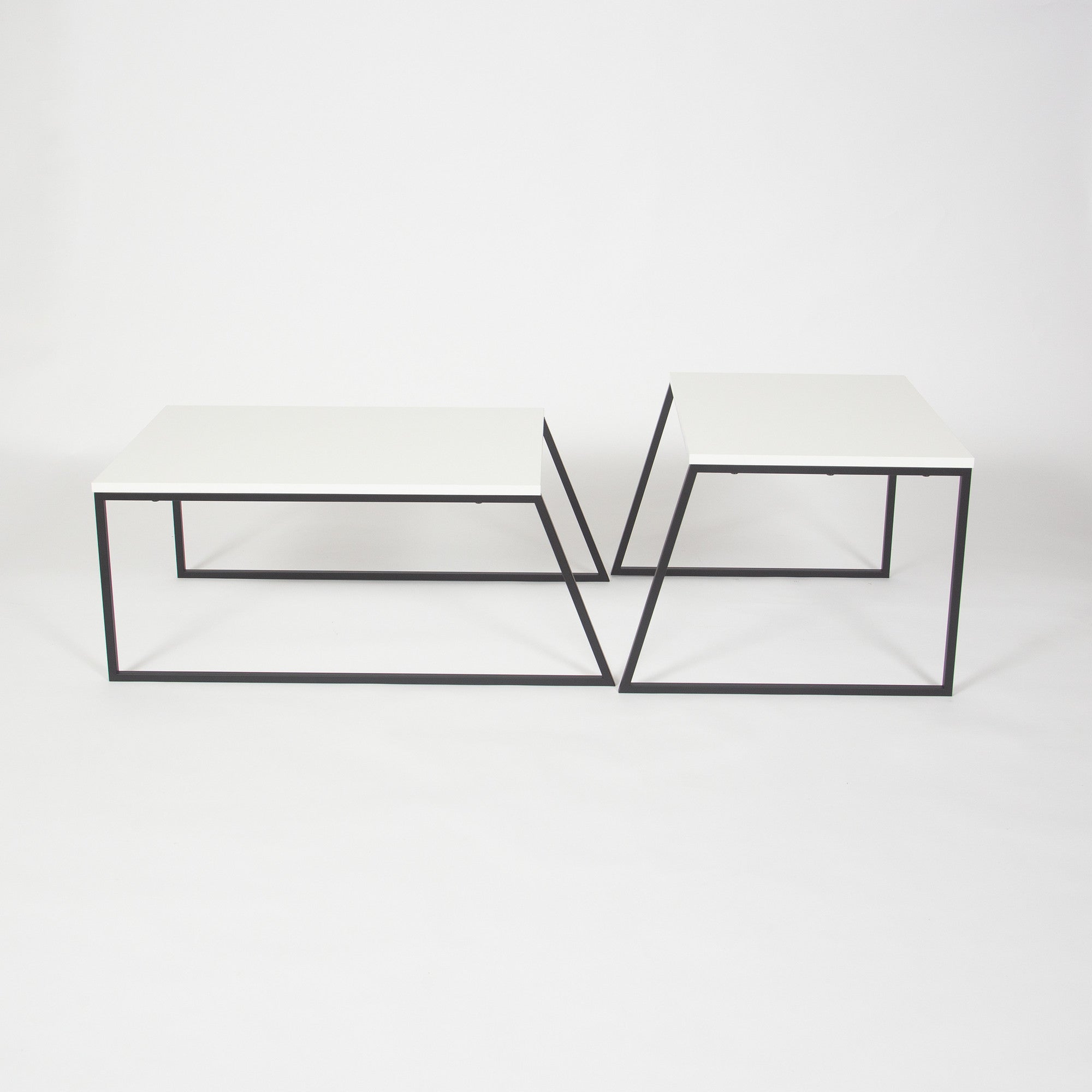 Pal Orta Sehpa - Vit Kaffeebord Set