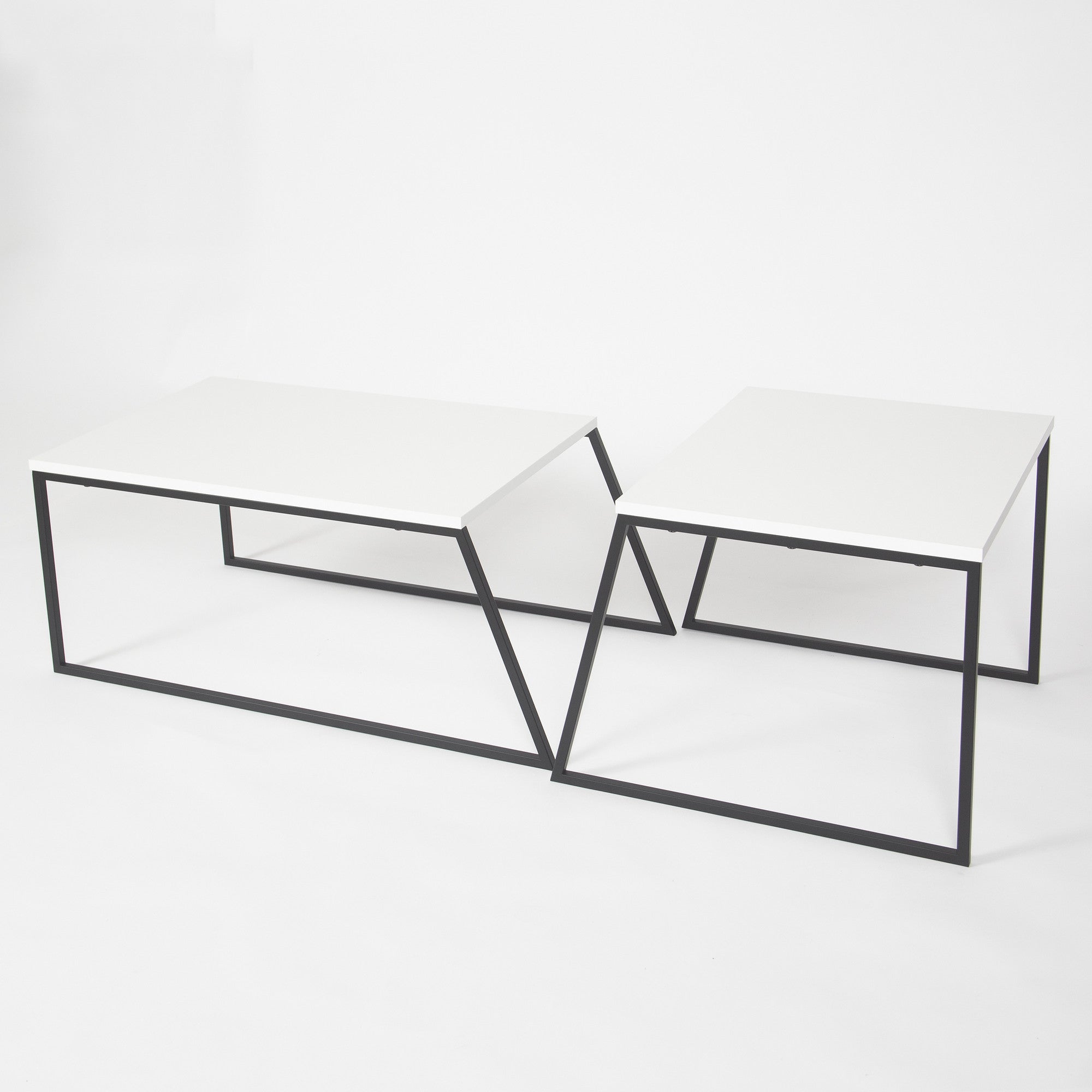 Pal Orta Sehpa - Vit Kaffeebord Set