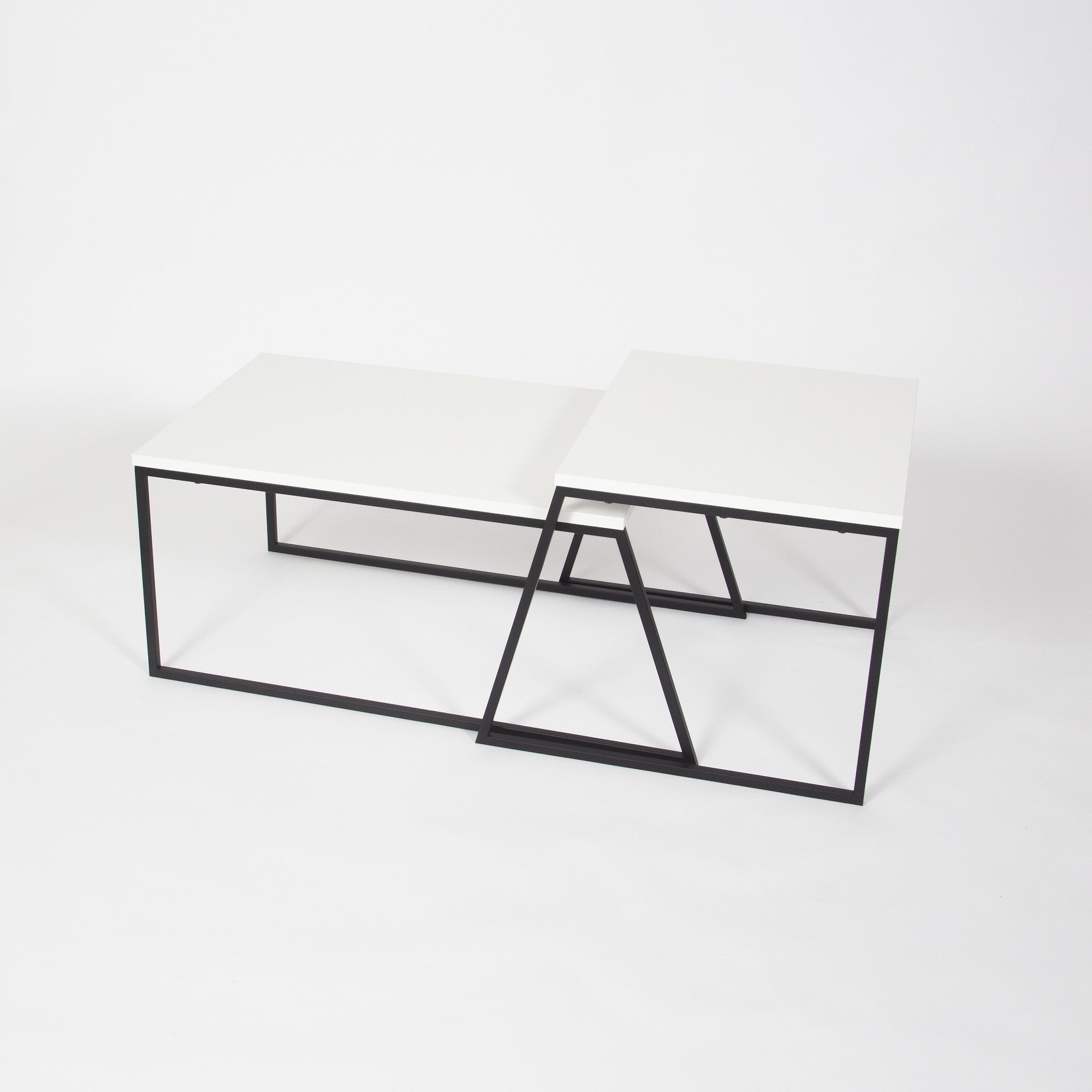 Pal Orta Sehpa - Vit Kaffeebord Set