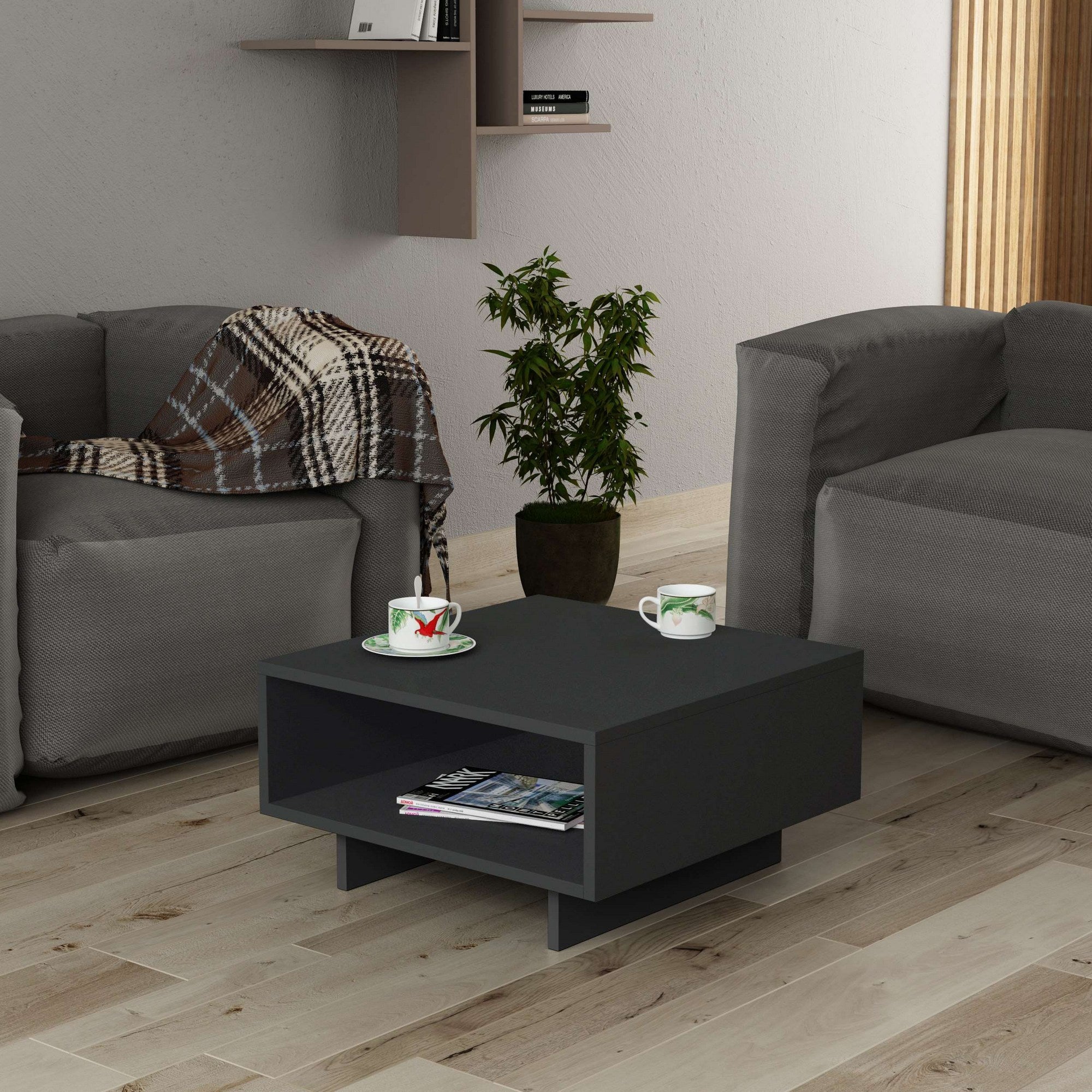 Hola - Antracit Kaffe Bord