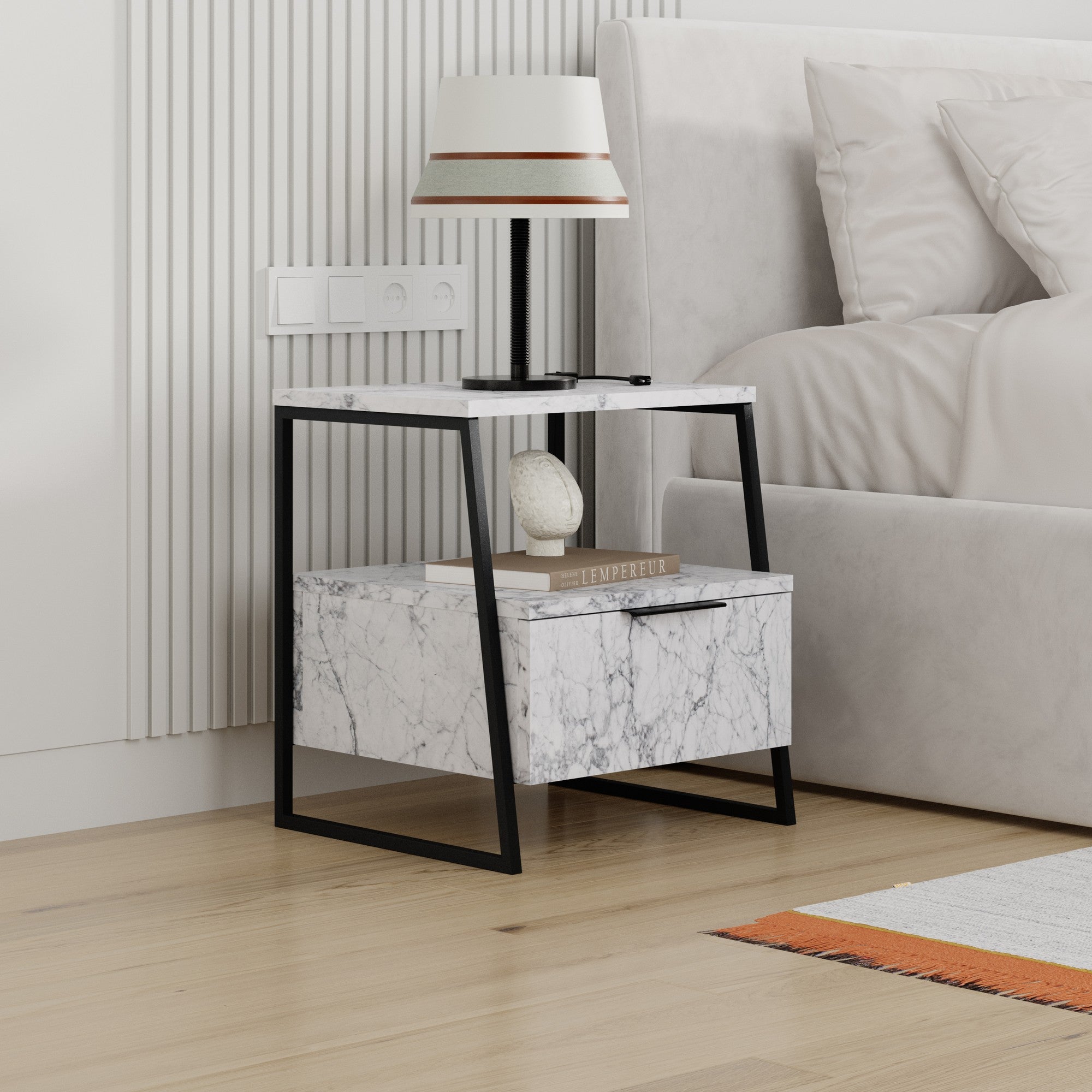 Pal - Carrara Marmor Sängbord