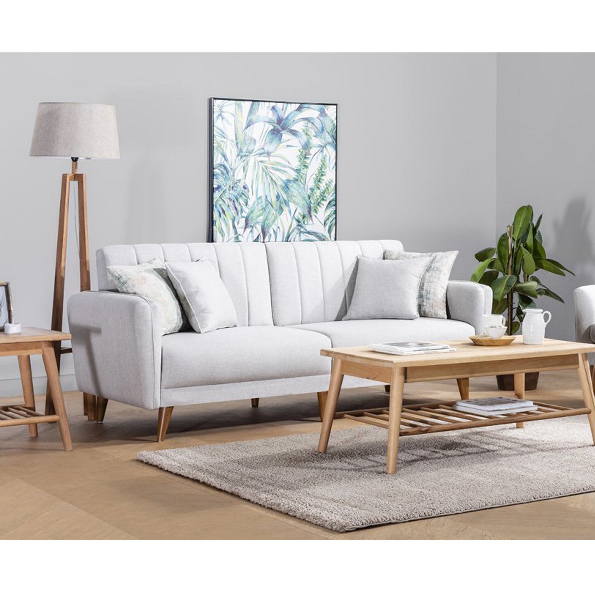 Aqua - Cream 3-Seat Sofa-Bed