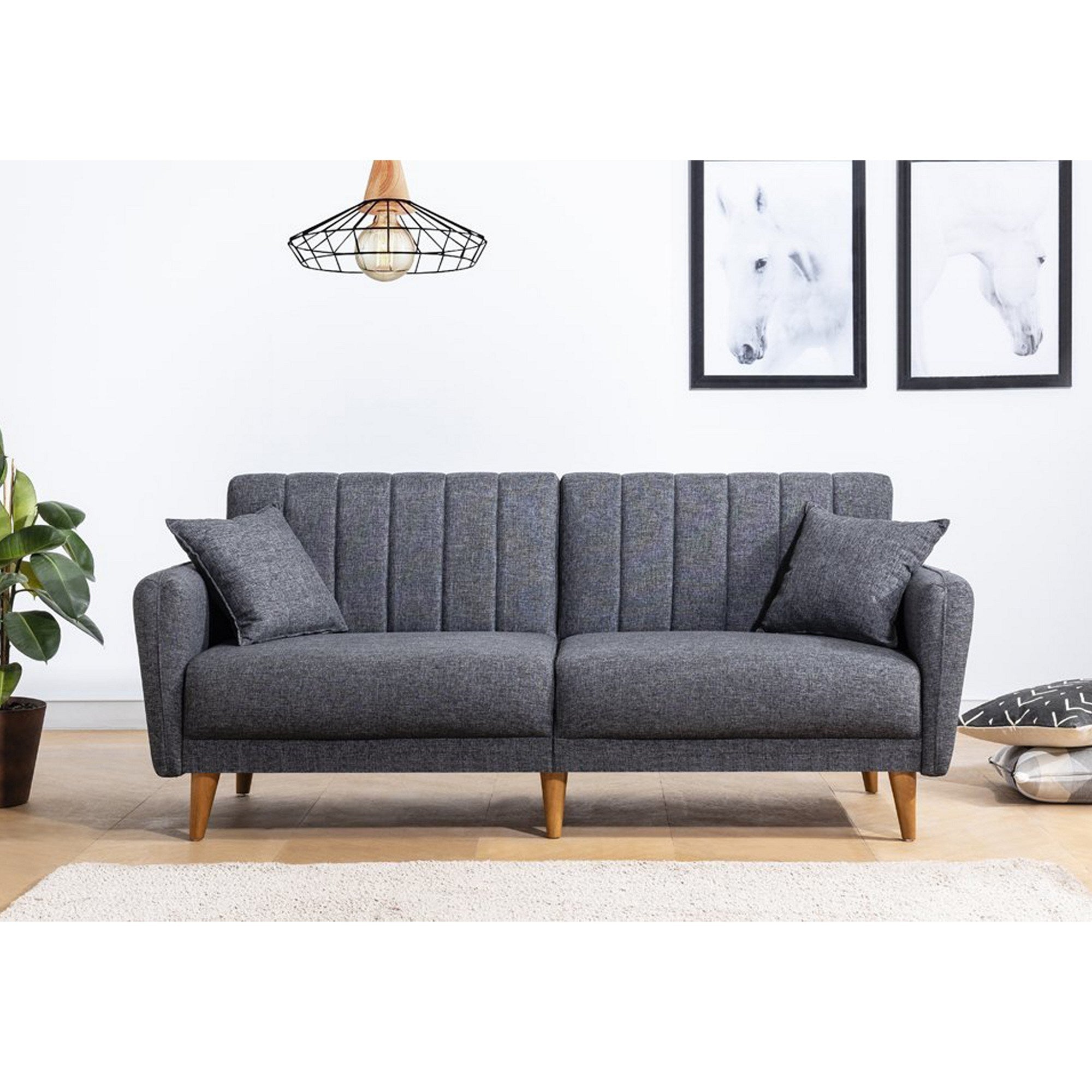 Aqua - Dark Grey 3-Seat Sofa-Bed