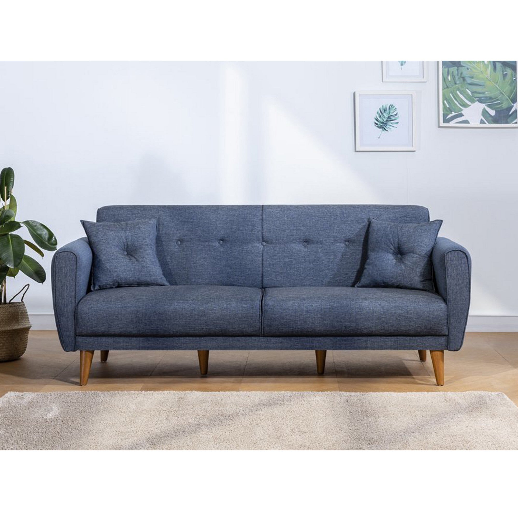 Aria - Mörkblå 3-Sits Soffa-Bädd
