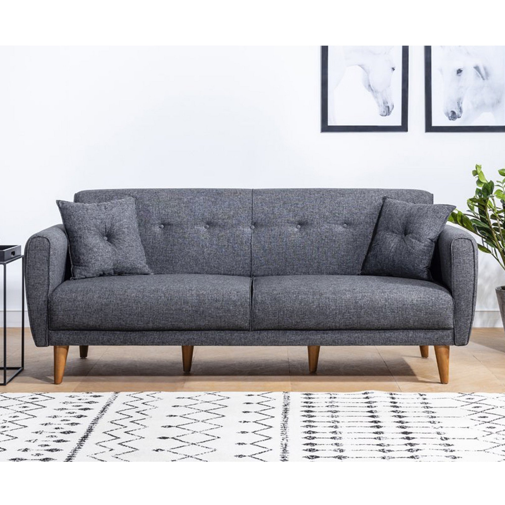 Aria - Mörkgrå 3-Sits Soffa-Bädd