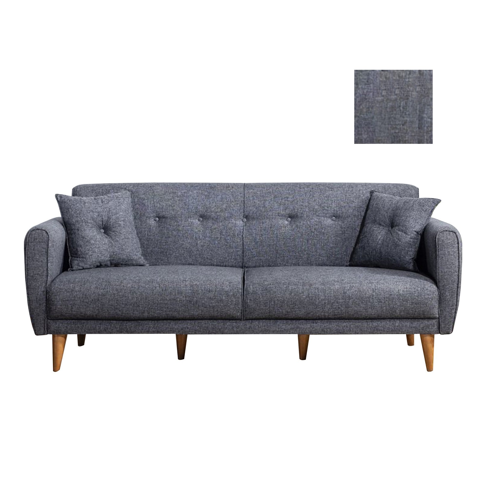 Aria - Mörkgrå 3-Sits Soffa-Bädd