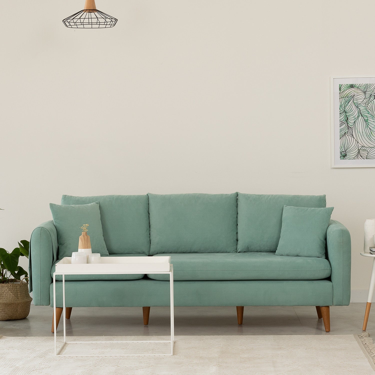 Sofia - Sea Green 3-Seat Sofa