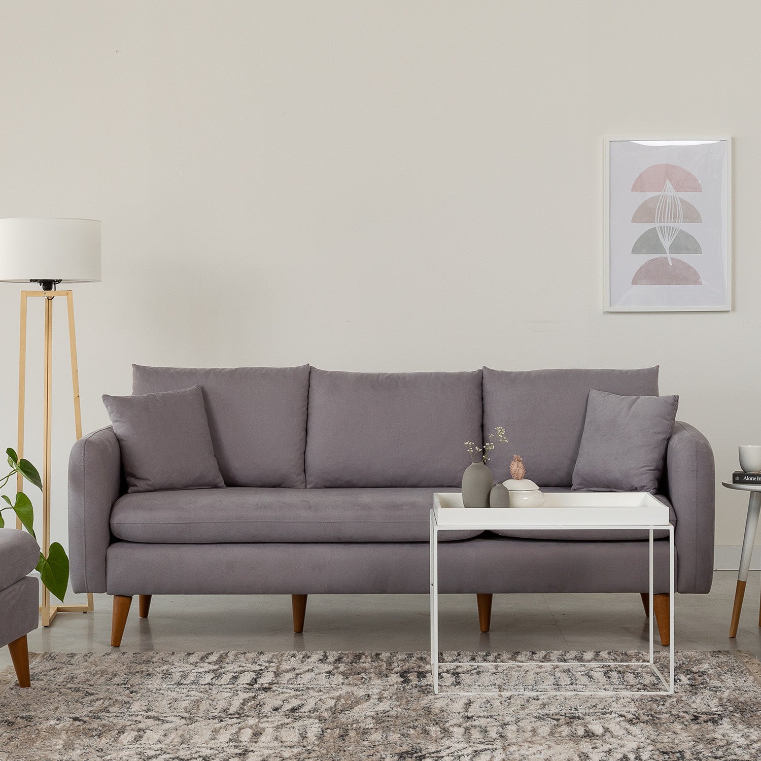 Sofia - Grey 3-Seat Sofa