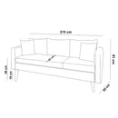 Sofia - Dark Blue 3-Seat Sofa