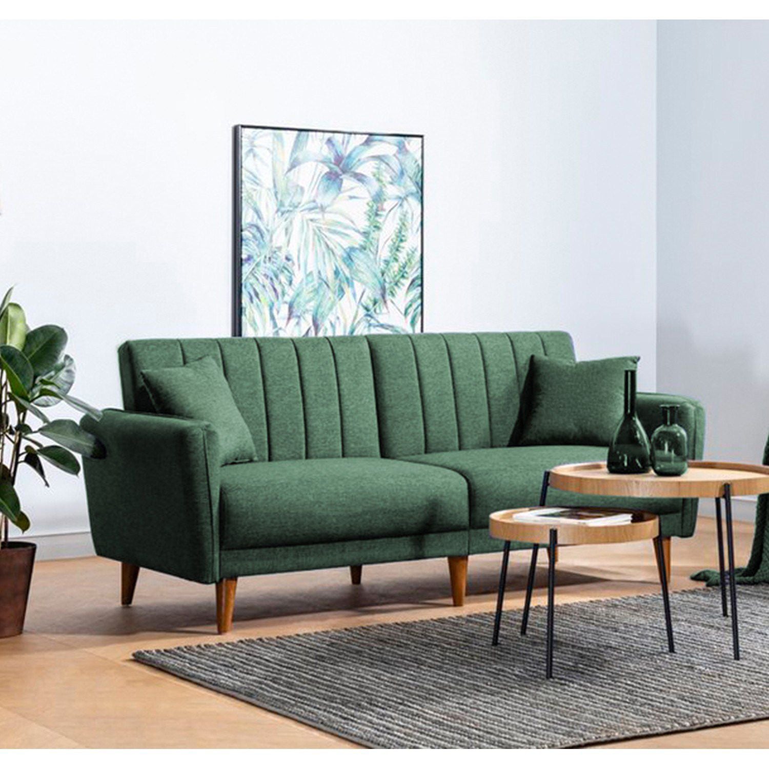 Aqua - Green 3-Seat Sofa-Bed
