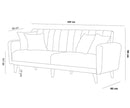 Aqua - Green 3-Seat Sofa-Bed