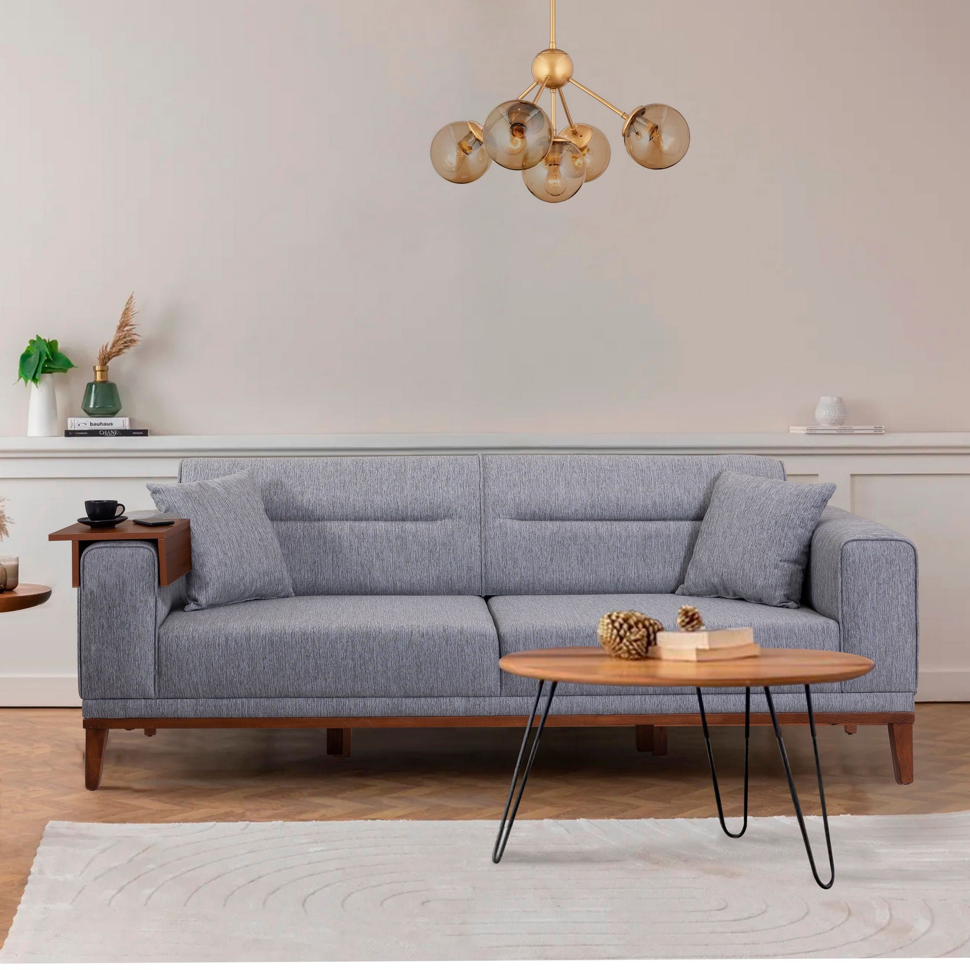 Liones 3 - Grå 3-sits Soffa-säng