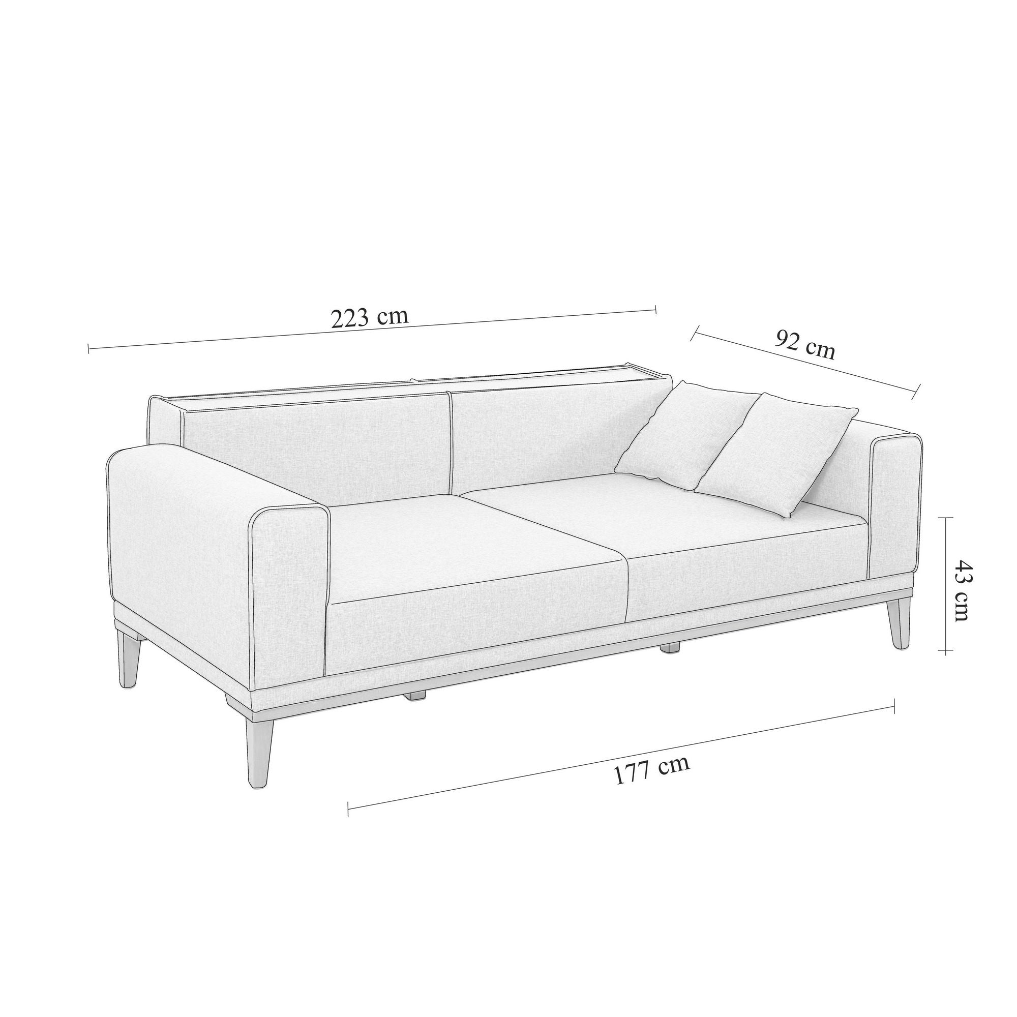 Liones 32 - Mörkblå 3-Sits Soffa-Bädd