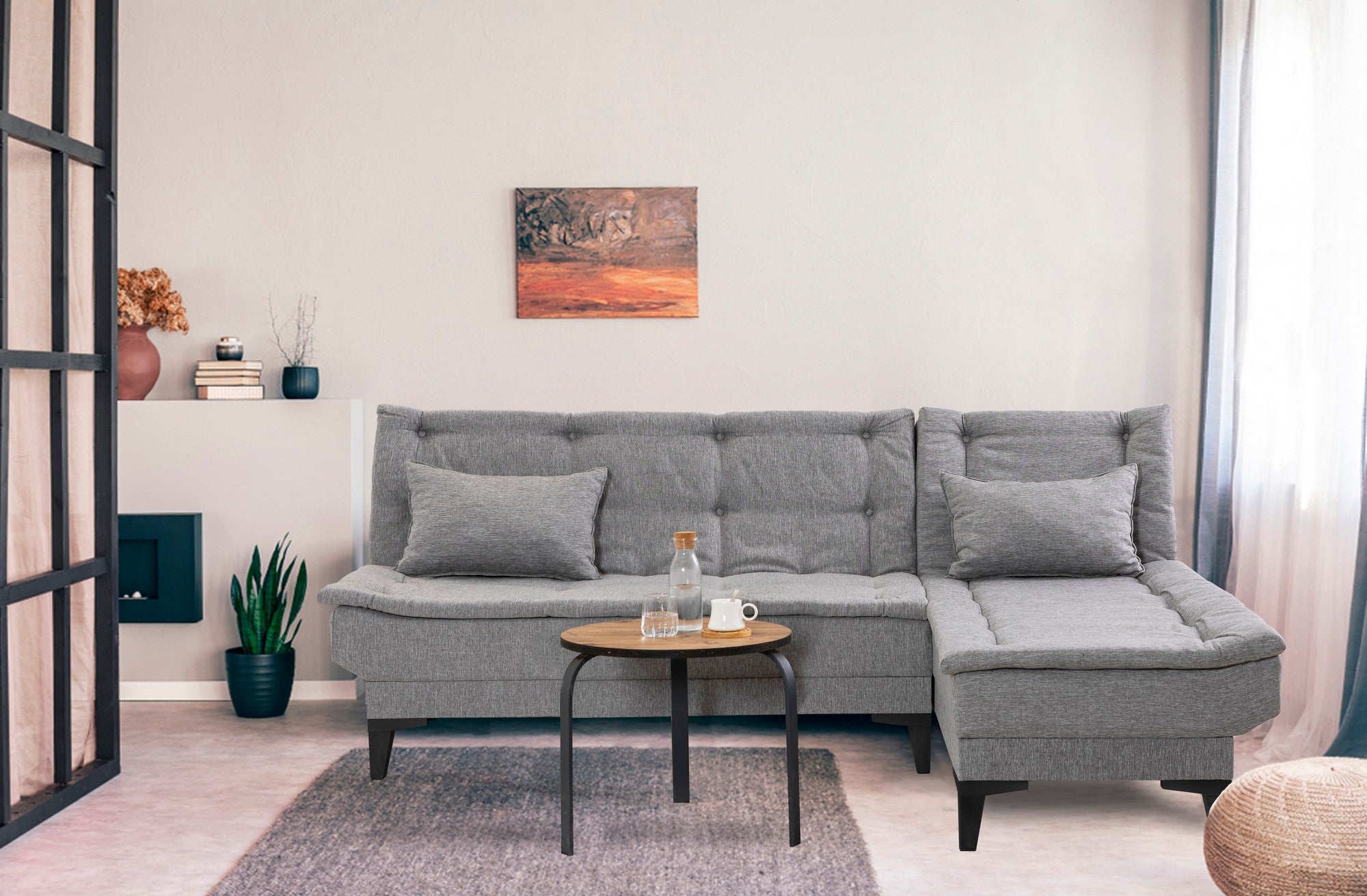 Santo-S - Grå Hörnsängsoffa