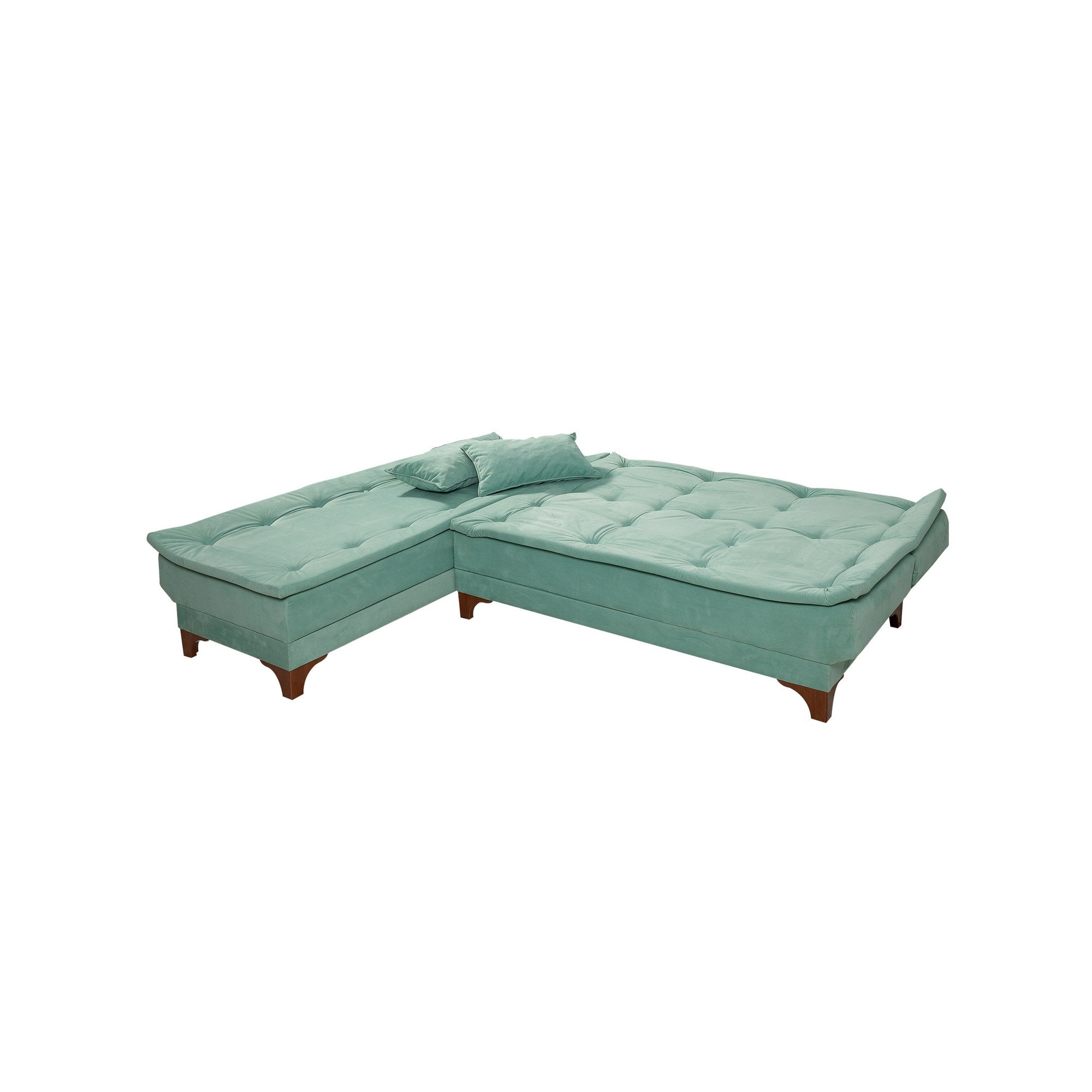 Kelebek Köşe Left - Sea Green Corner Sofa-Bed