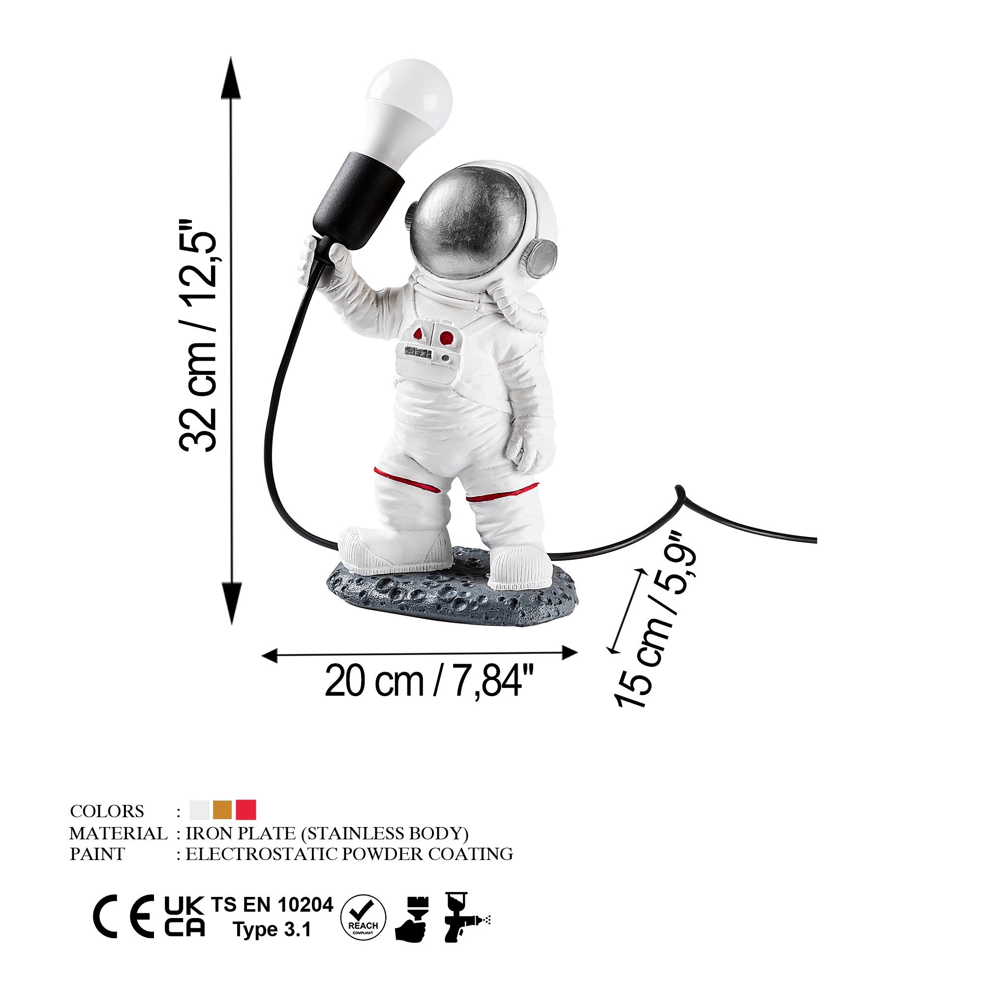 Astronaut - 3 Bordslampa