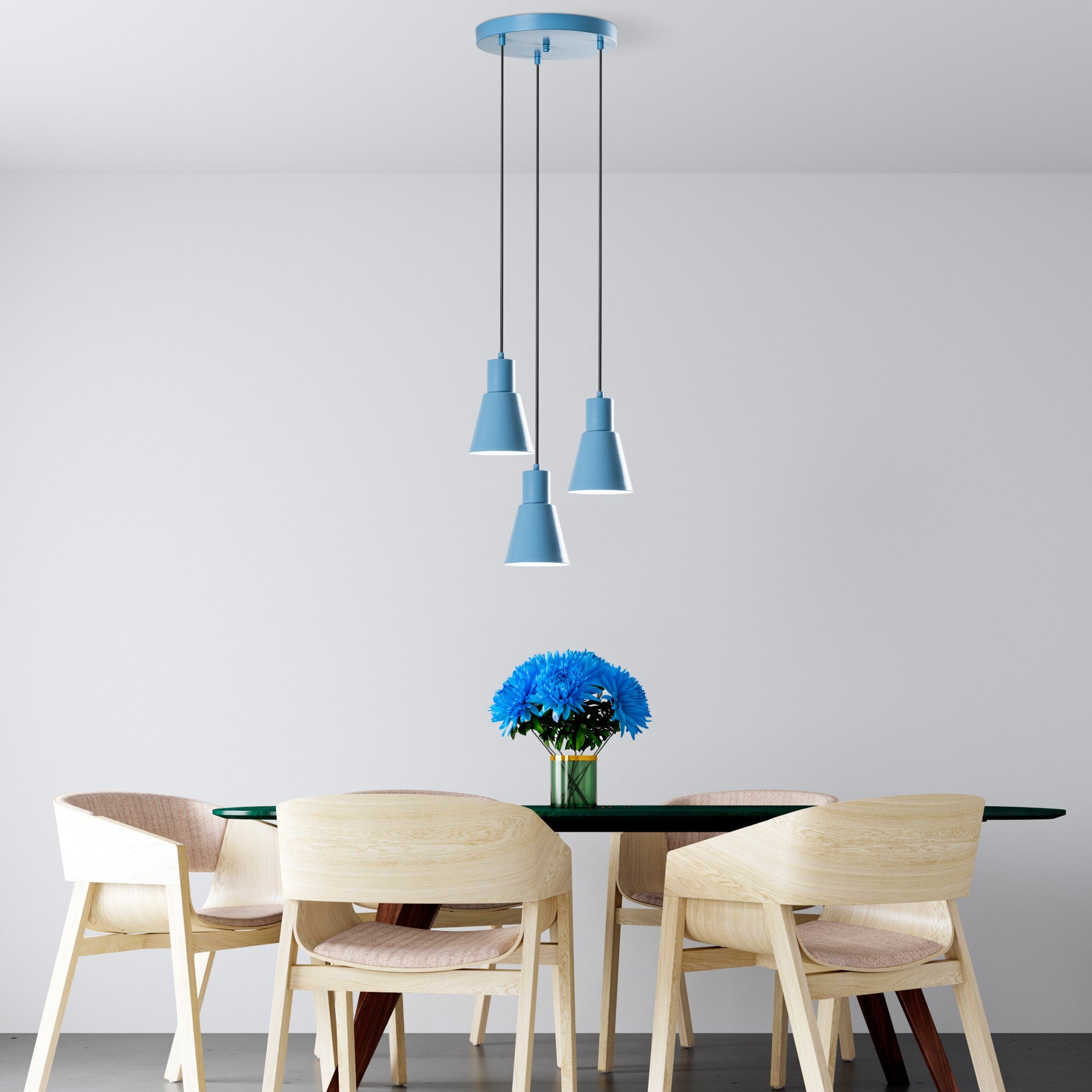 Konikkem - 6357 - 3 - Ljusblå Chandelier