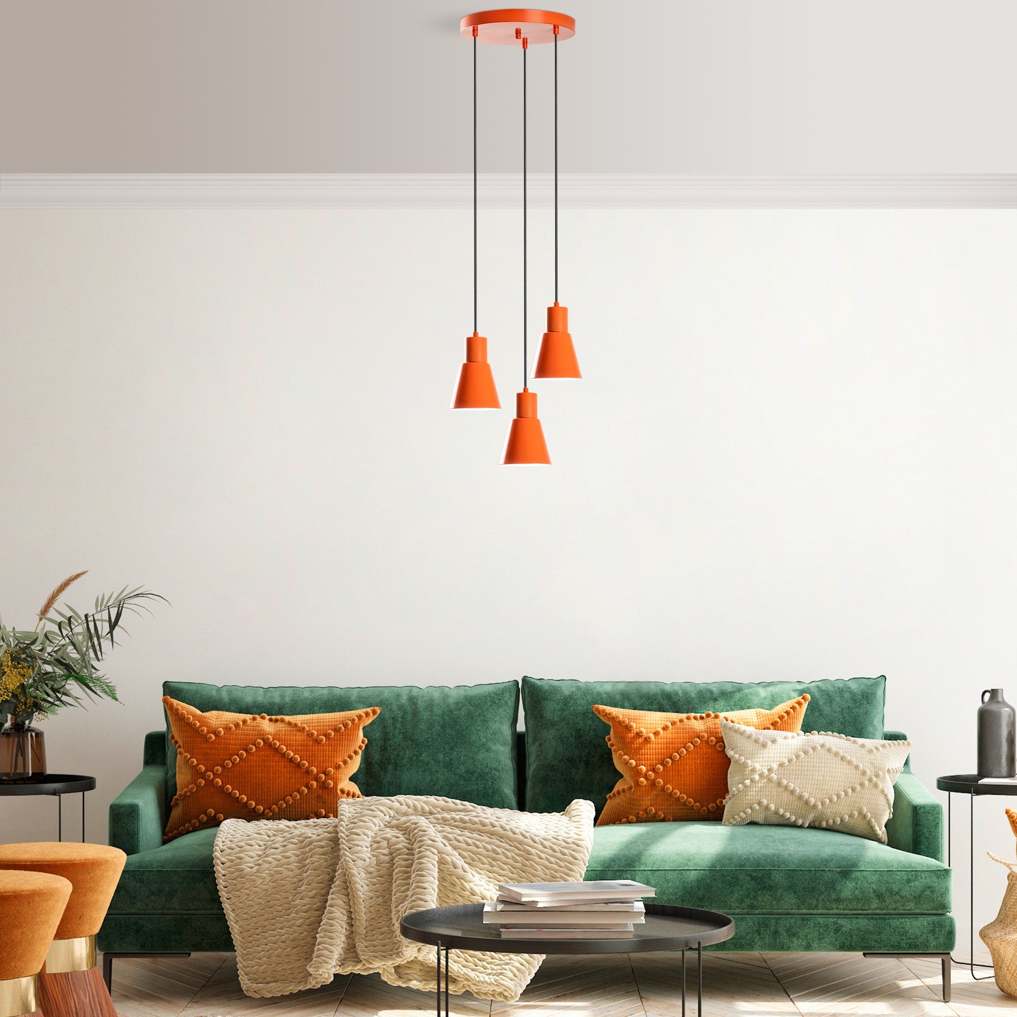 Konikkem - 6357 - 3 - Orange Chandelier