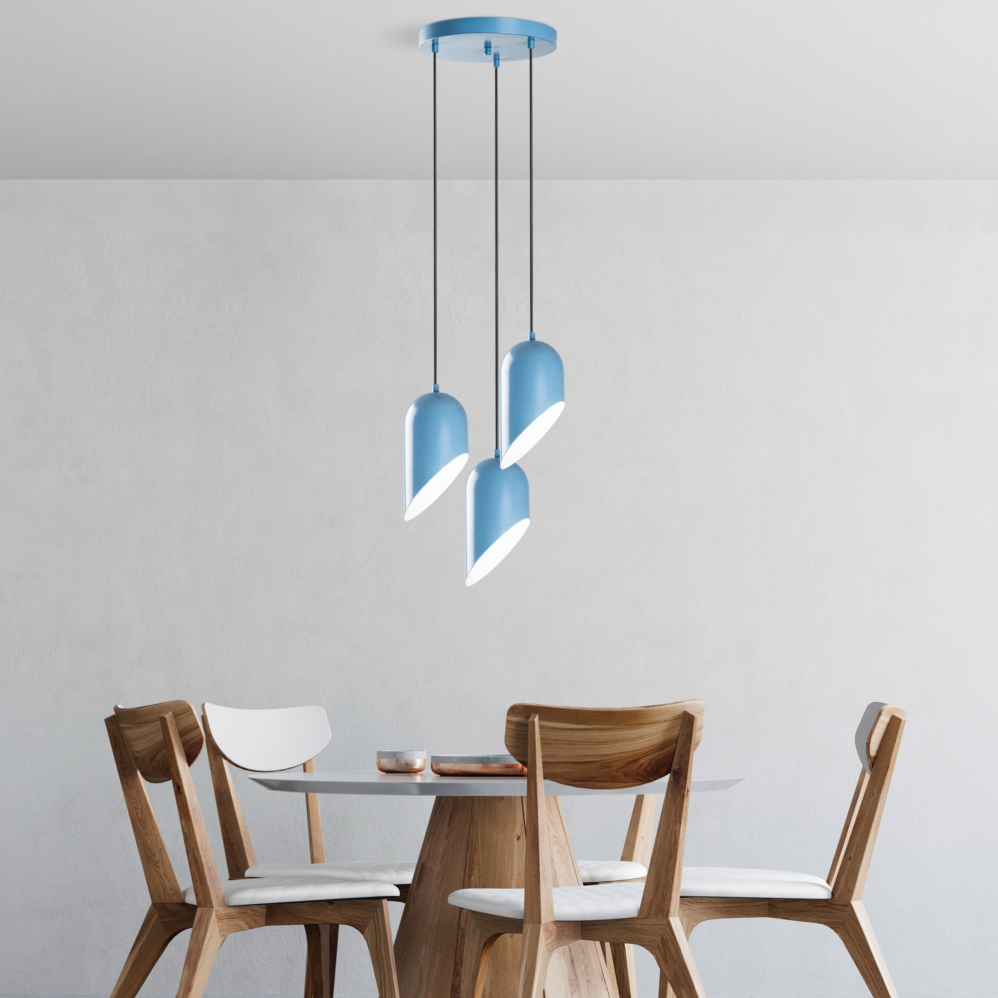 Kesik - 6176 - 3 - Ljusblå Chandelier