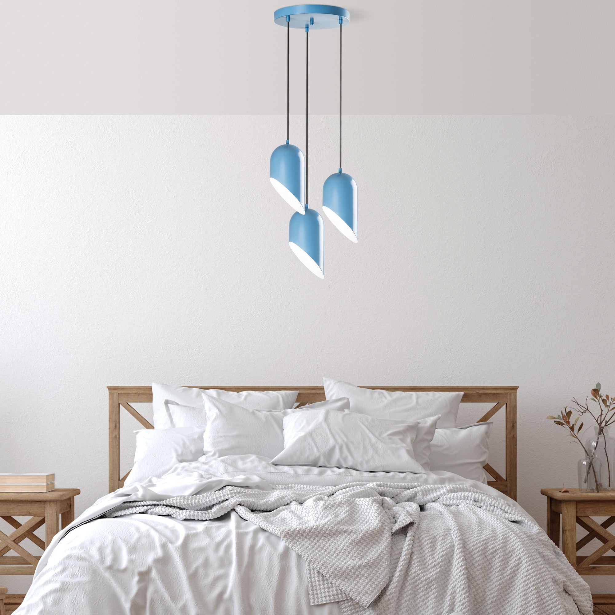 Kesik - 6176 - 3 - Ljusblå Chandelier