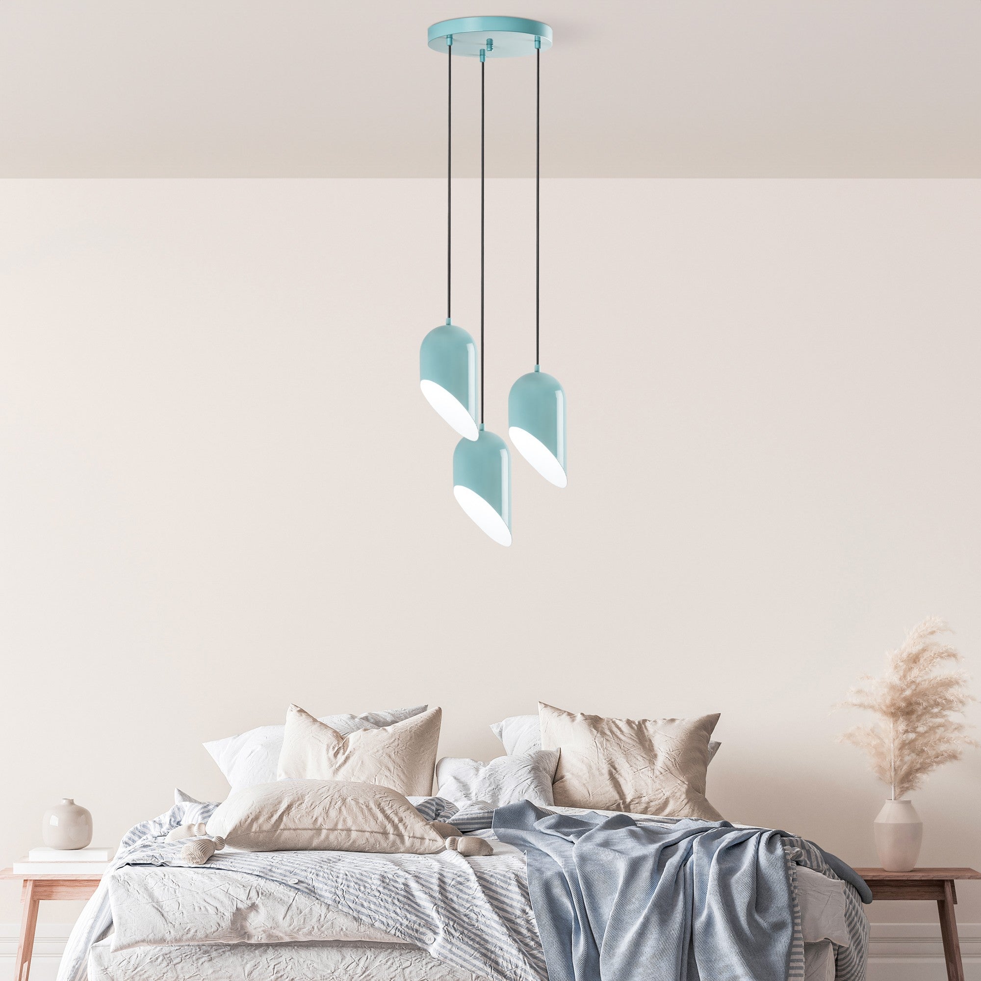 Kesik - 6176 - 3 - Turquoise Chandelier