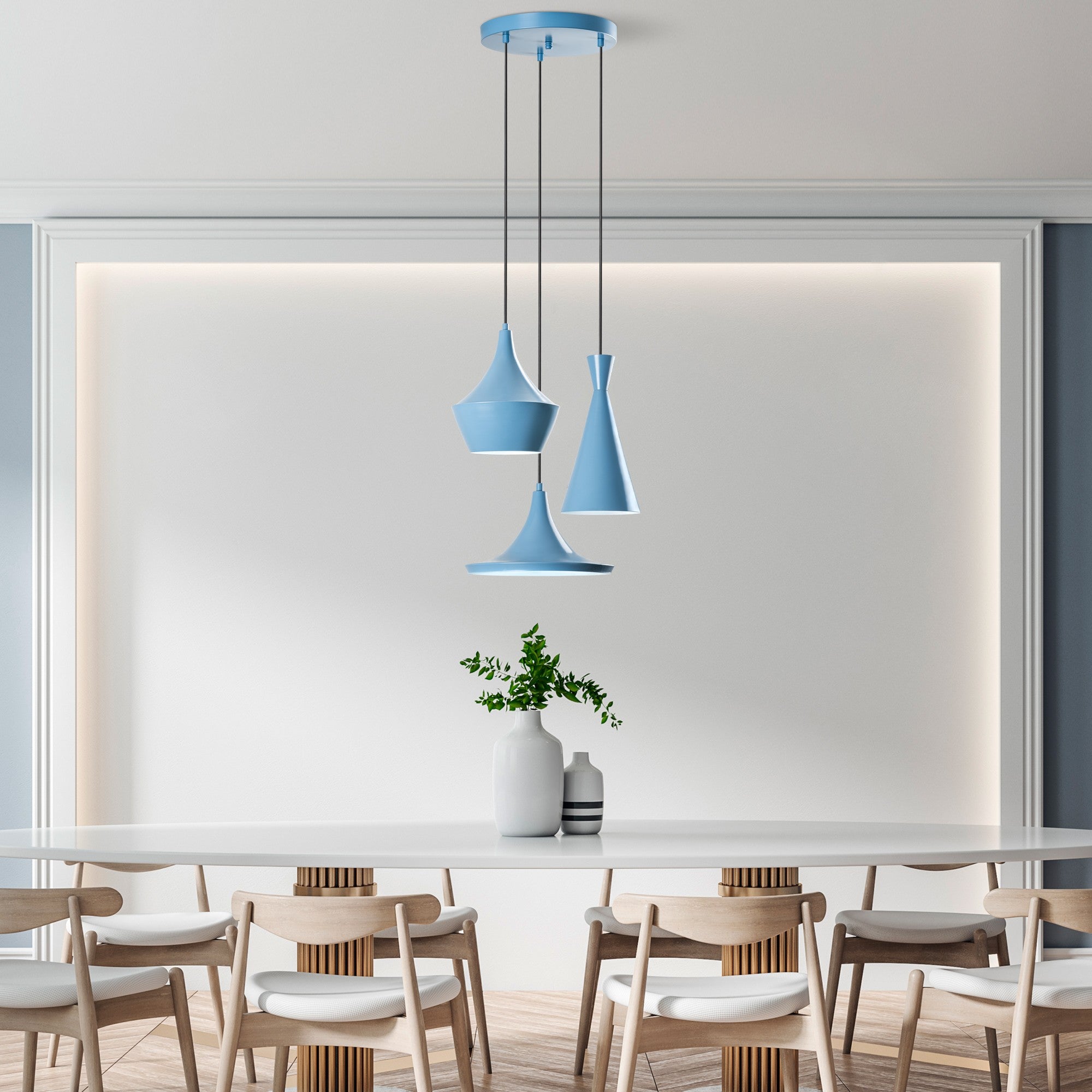 Tom - 3556 - Ljusblå Chandelier