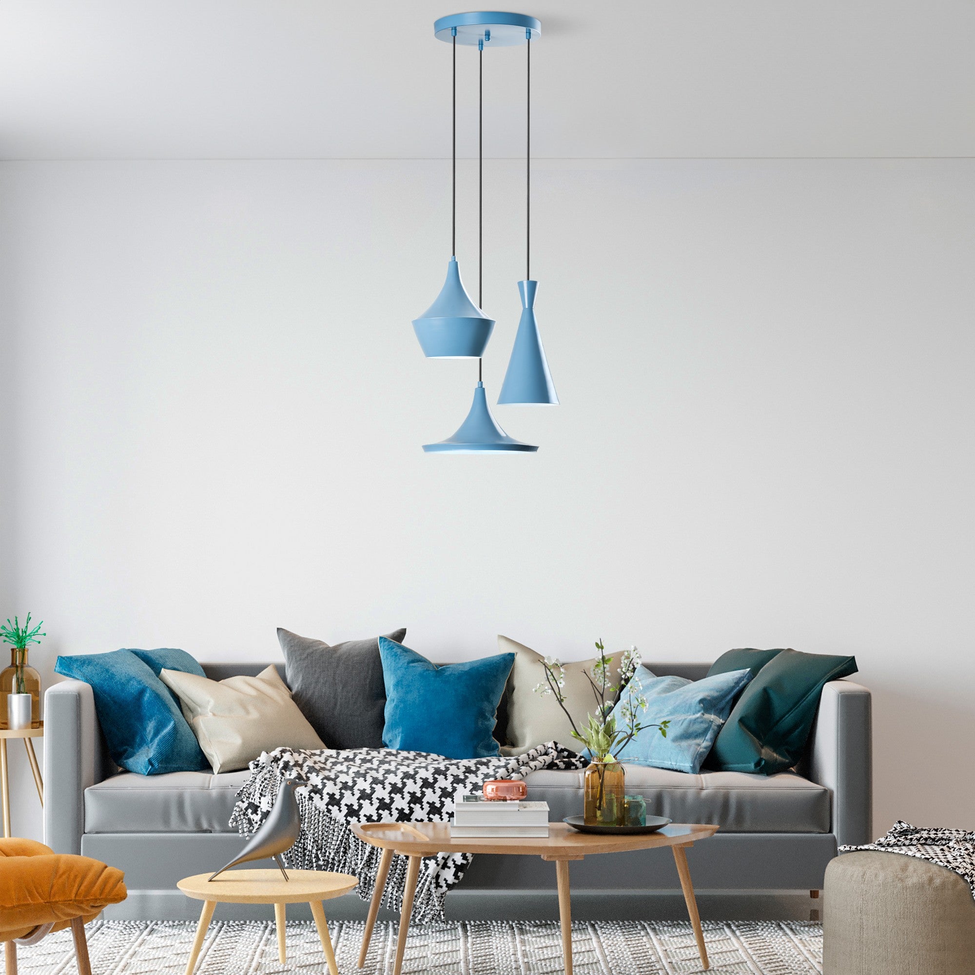 Tom - 3556 - Ljusblå Chandelier
