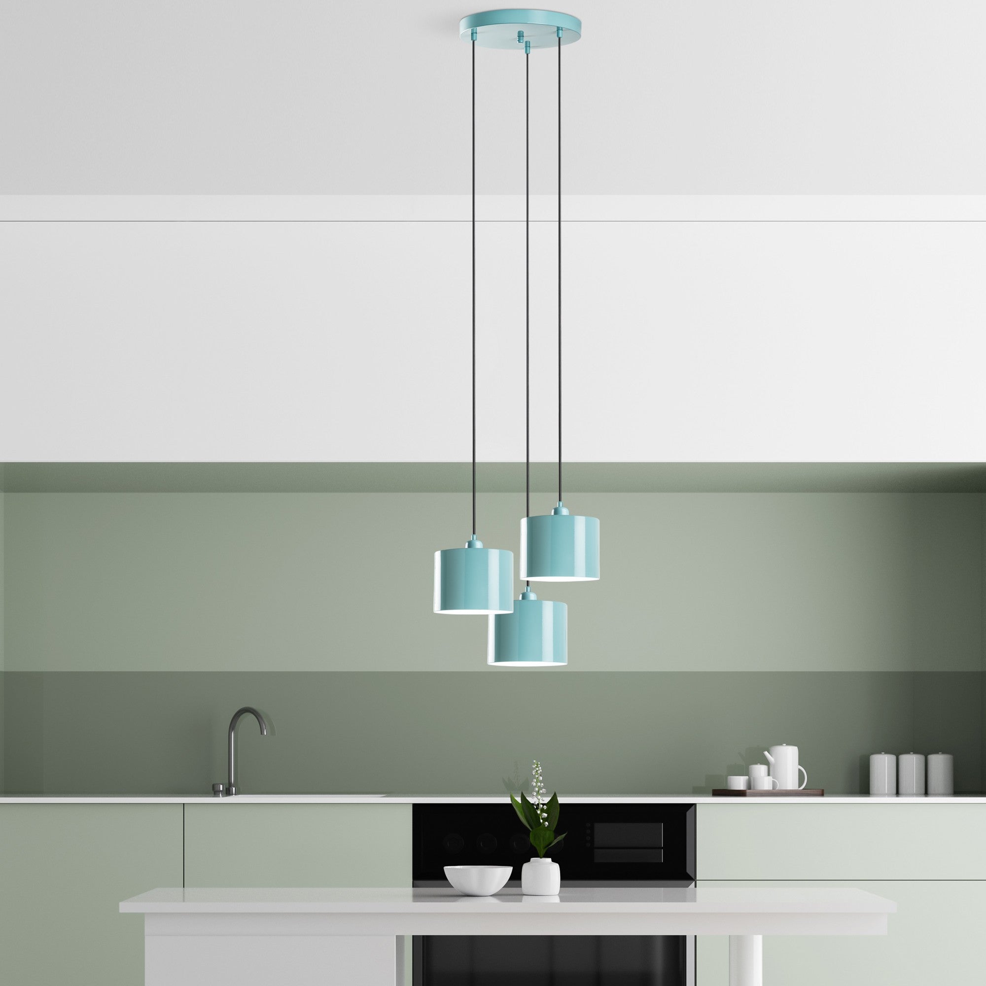 Duz - 195Turquoise - 3 Kandelaber